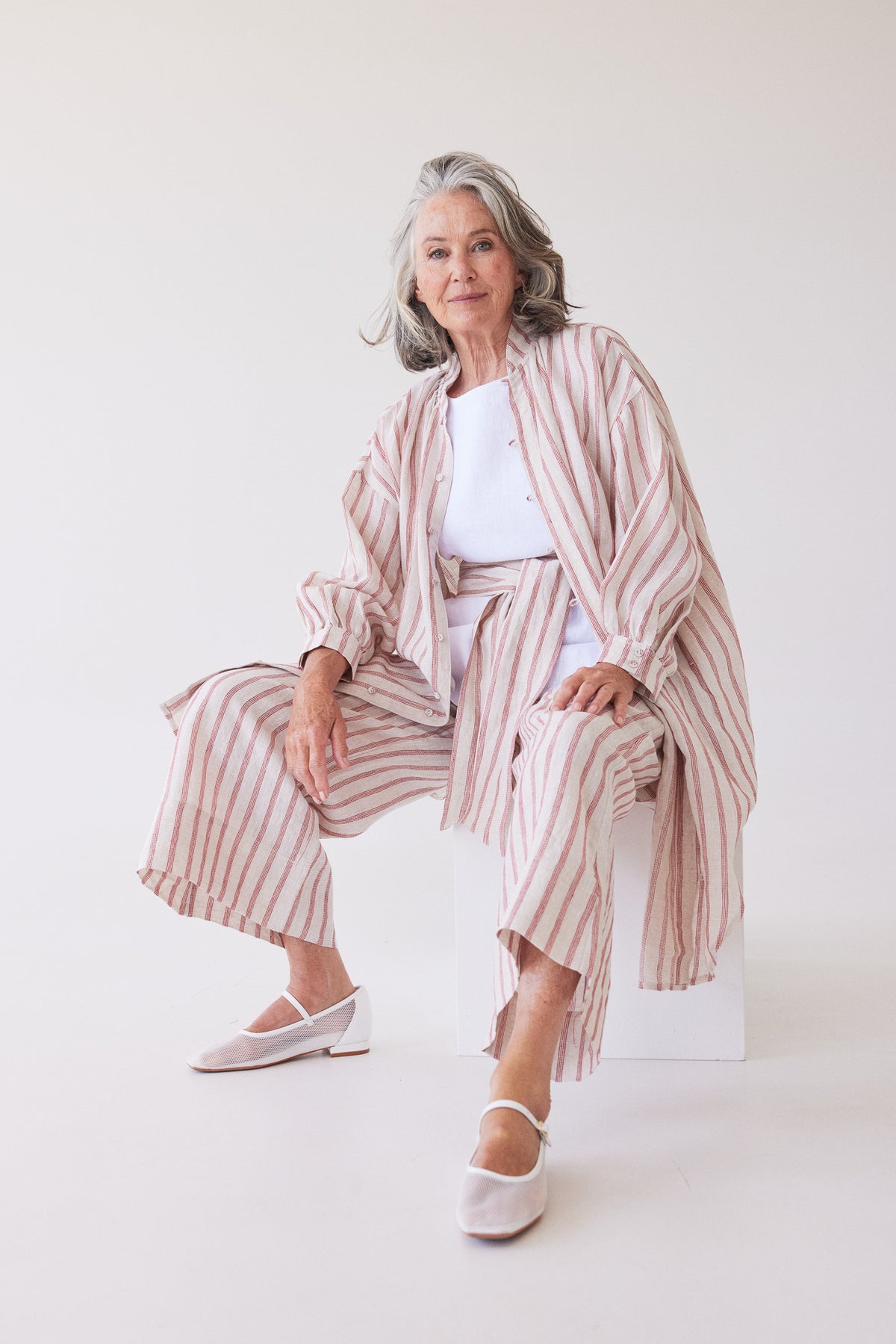 Harper Shirt Dress | Burnt Sienna Stripe