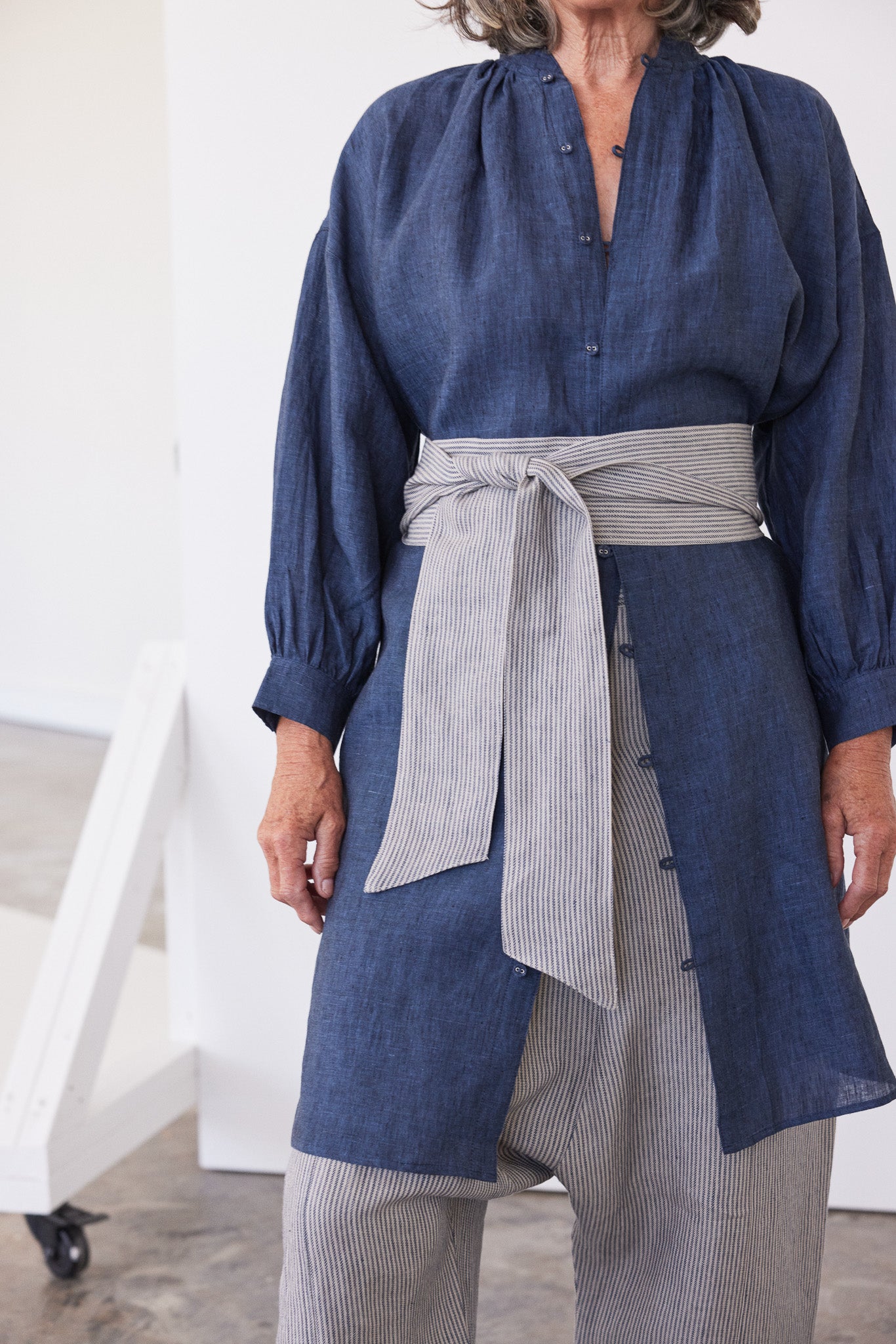 Tie Belt | Chambray Stripe