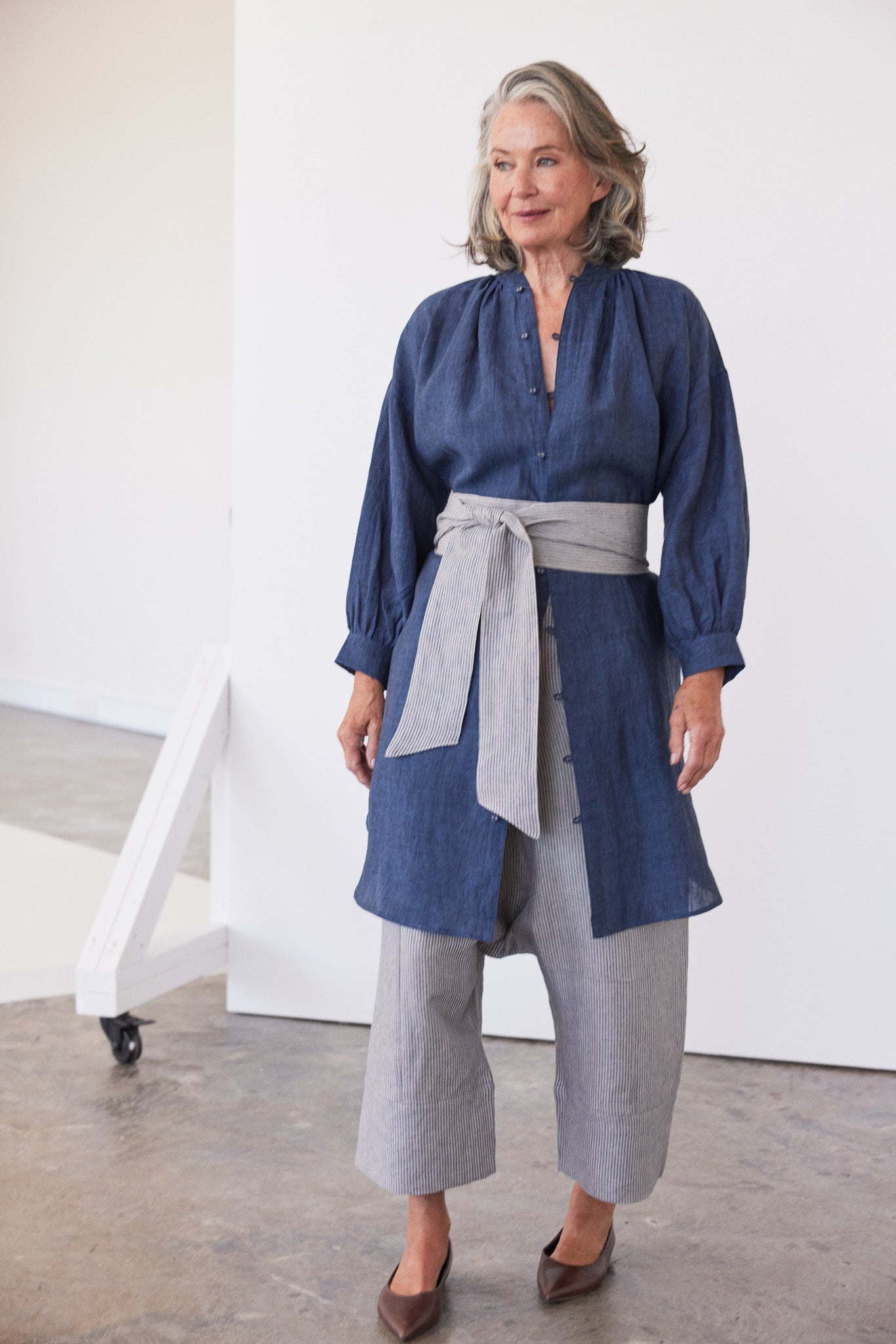 Tie Belt | Chambray Stripe