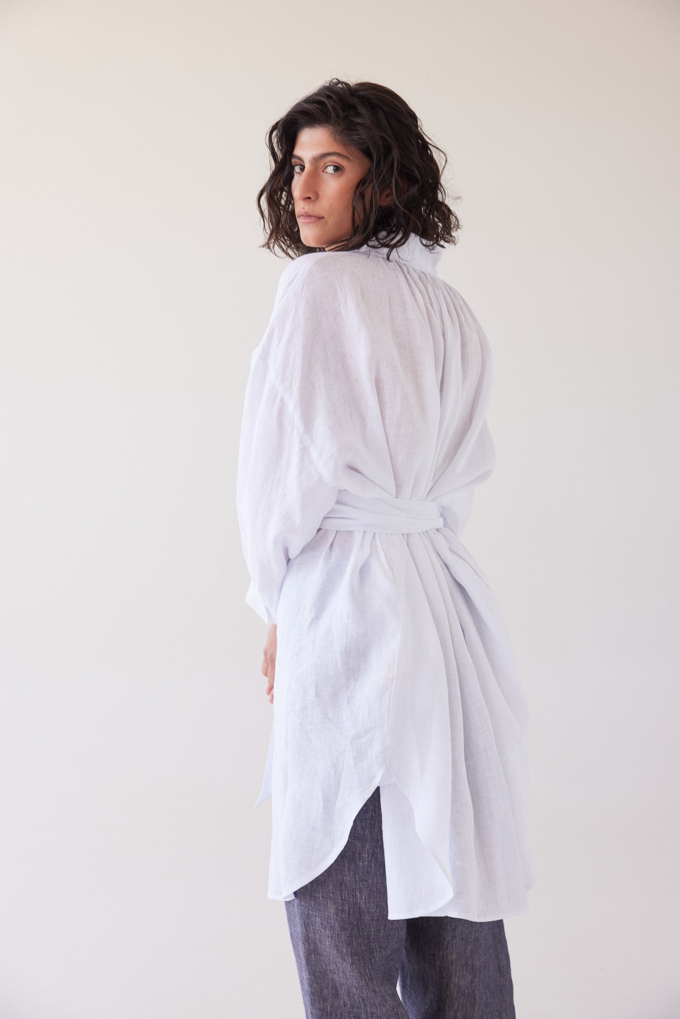 Harper Shirt Dress | White