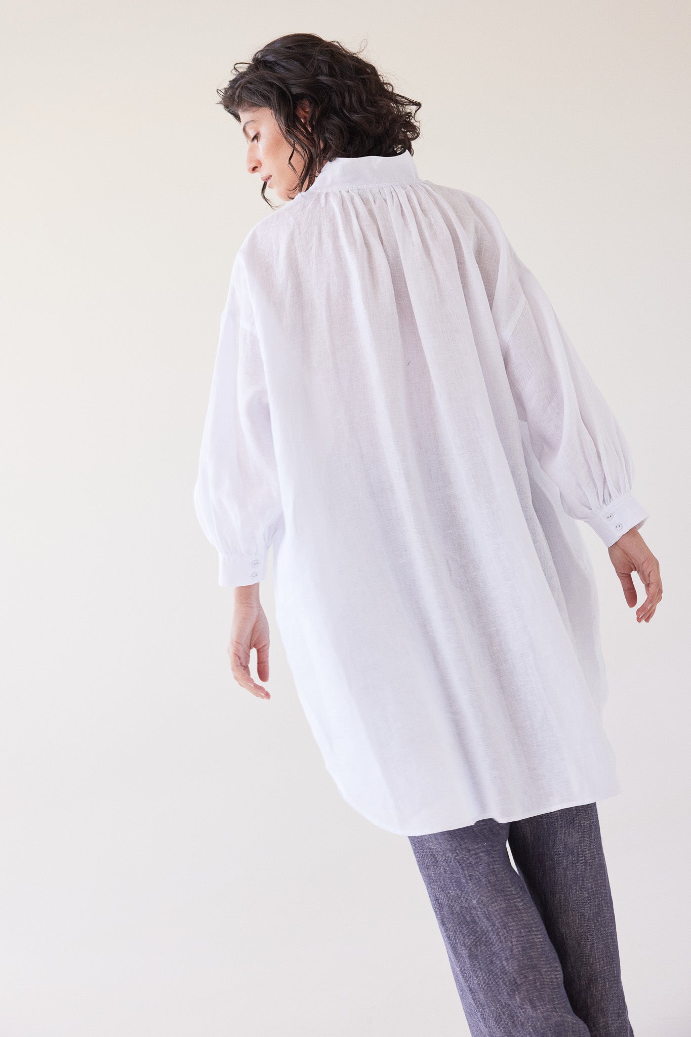 Harper Shirt Dress | White