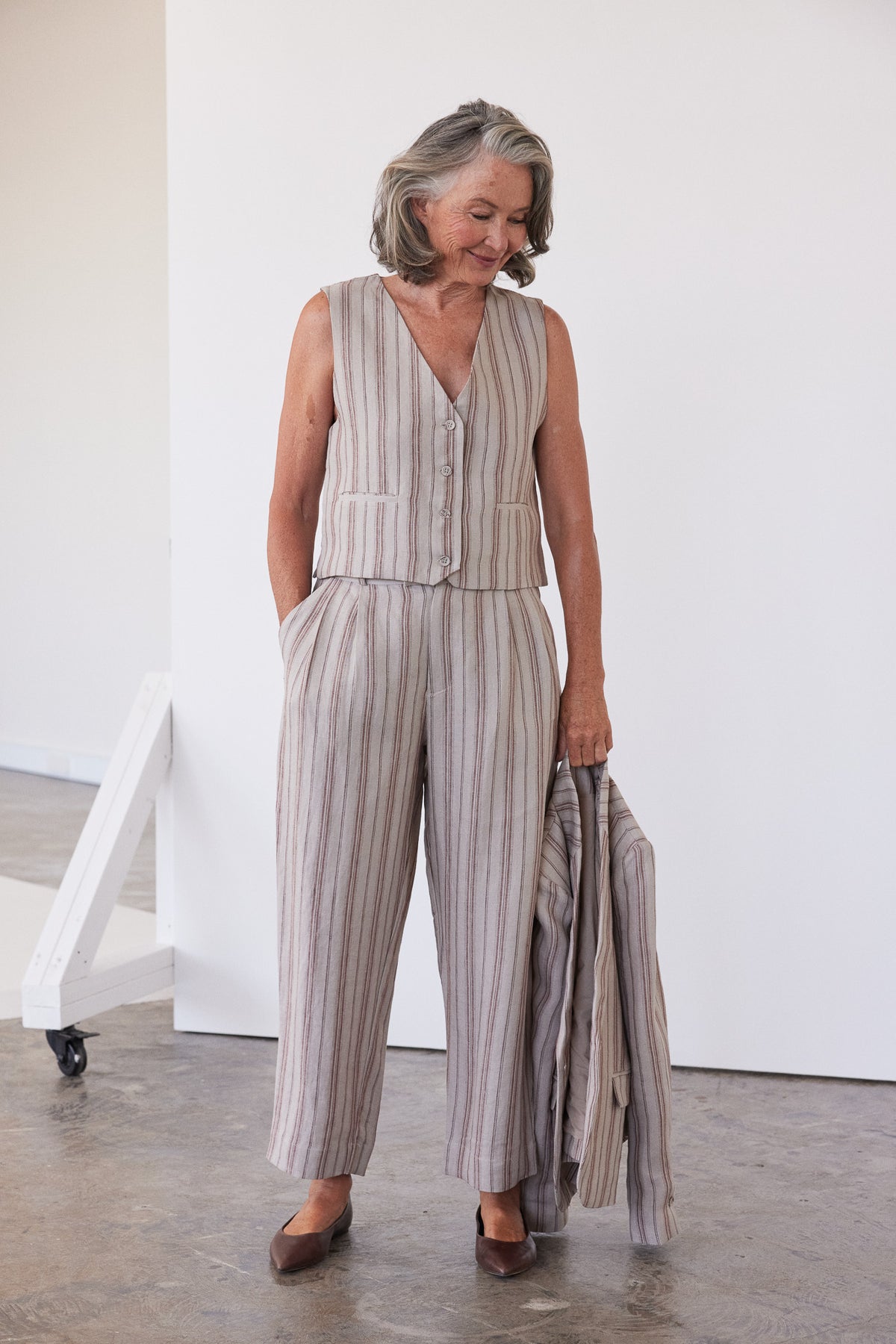 Hendric Tailored Pant | Brick Stripe