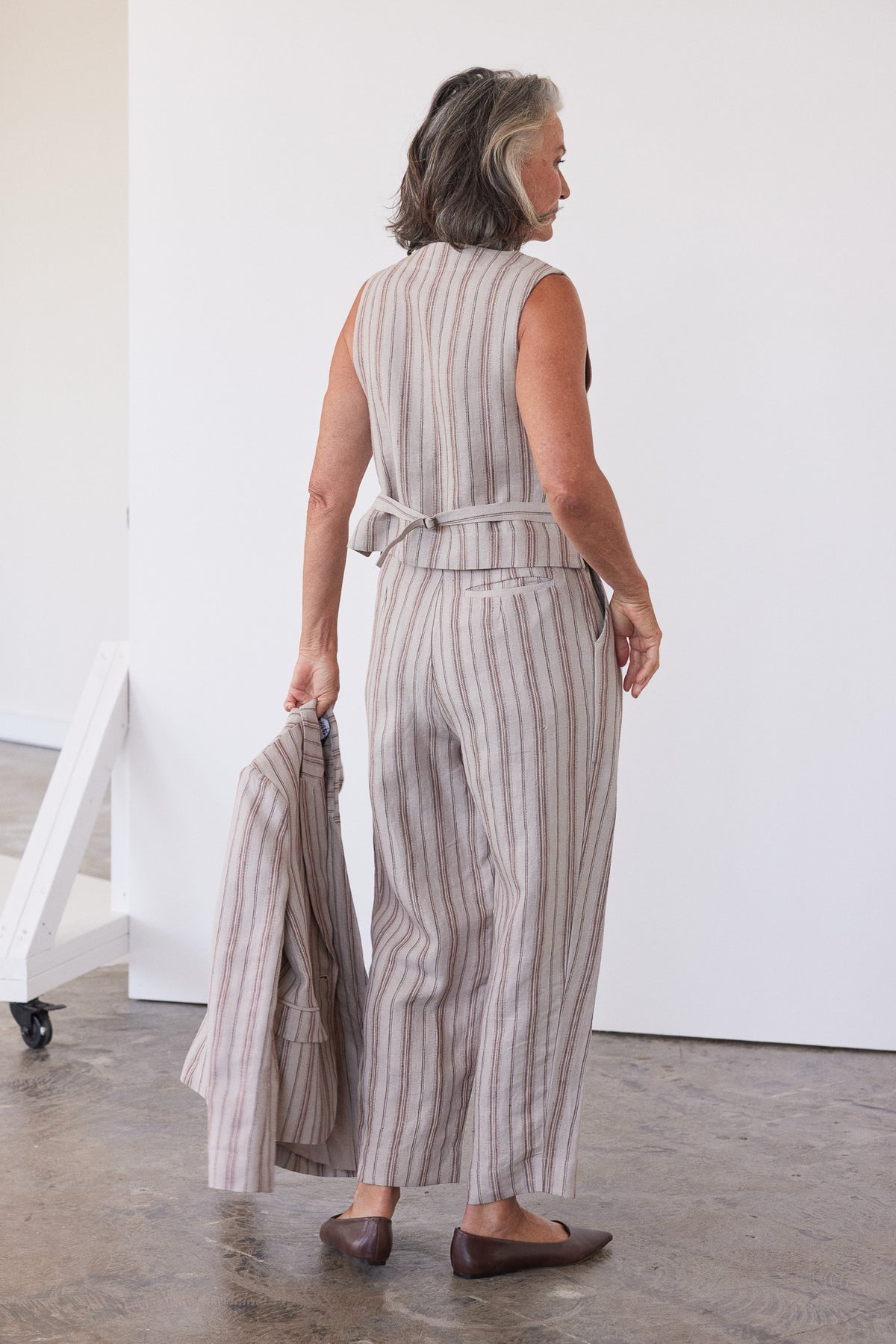 Hendric Tailored Pant | Brick Stripe