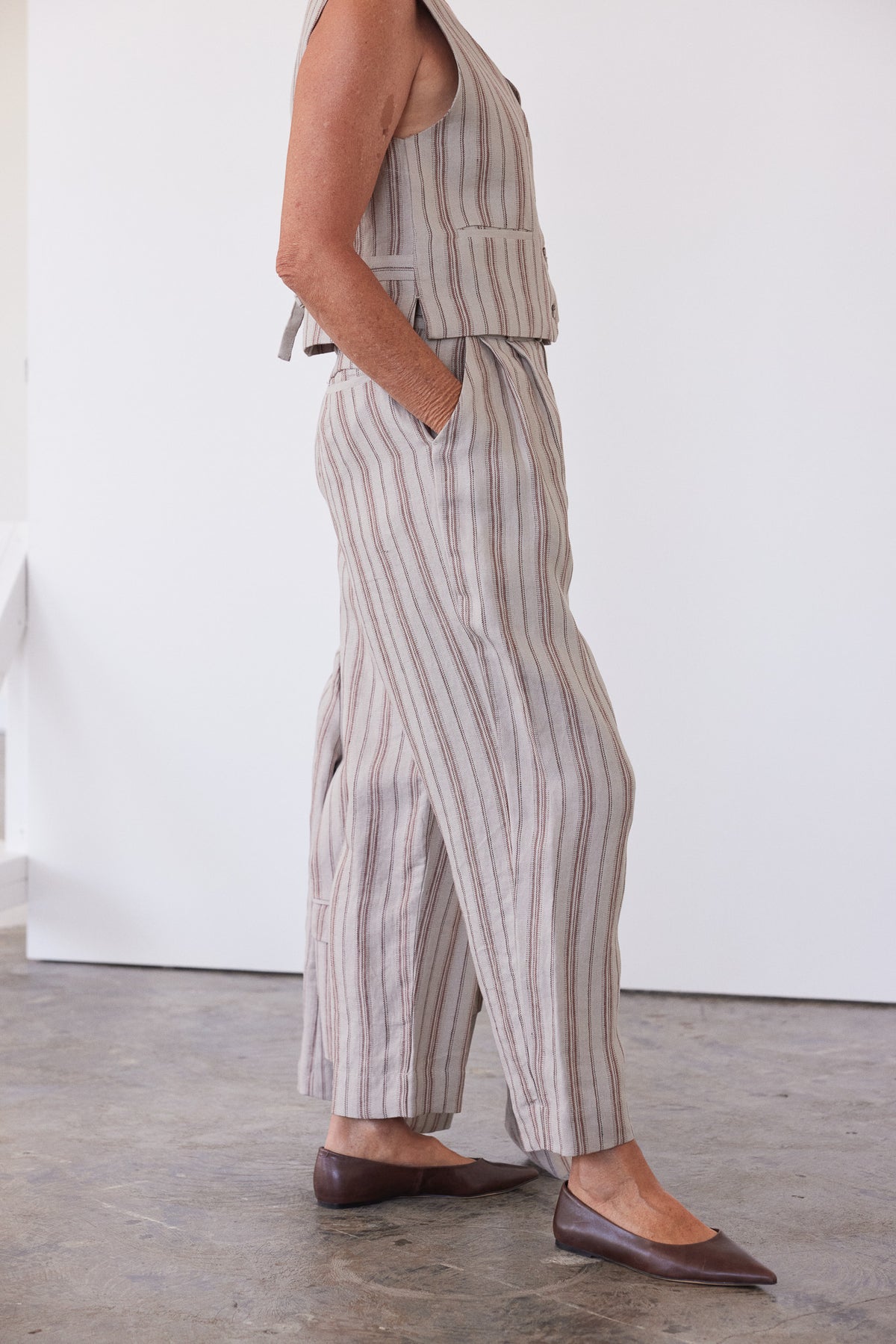 Hendric Tailored Pant | Brick Stripe