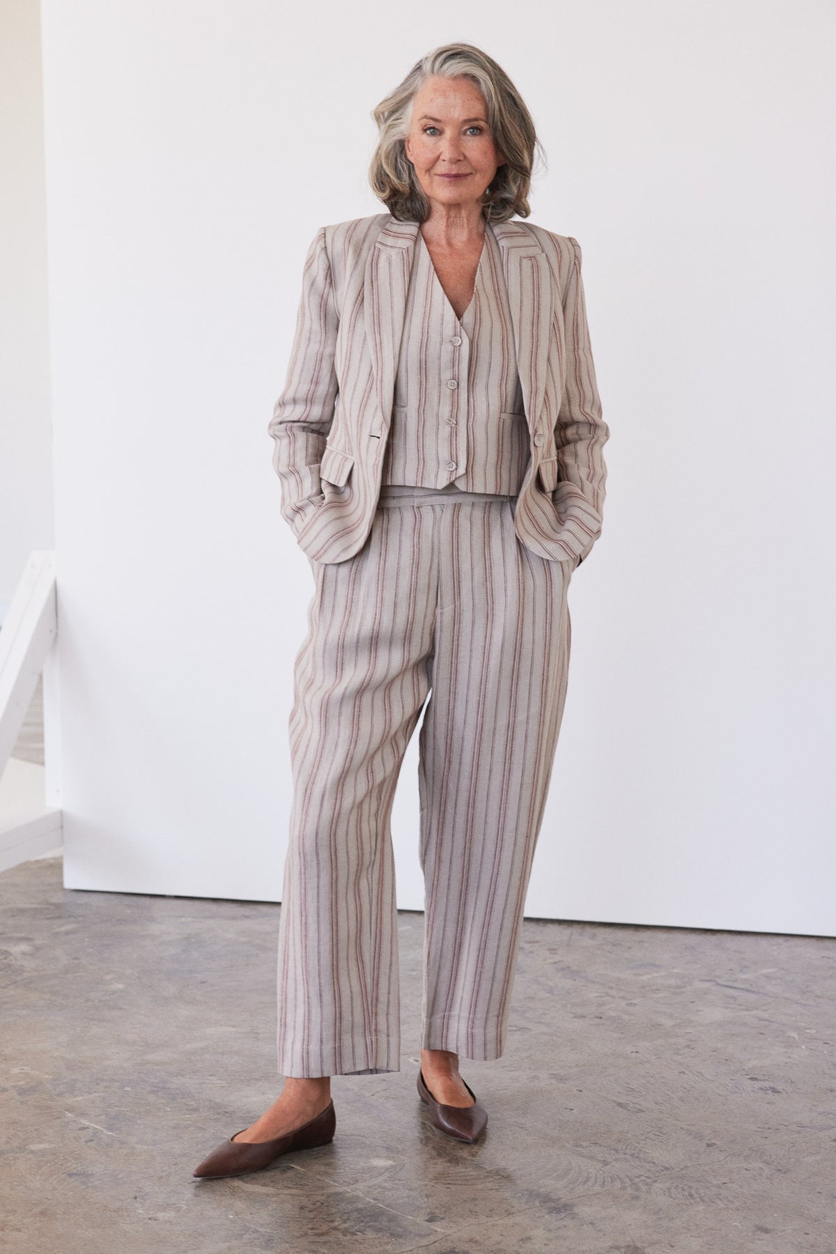 Hendric Tailored Pant | Brick Stripe