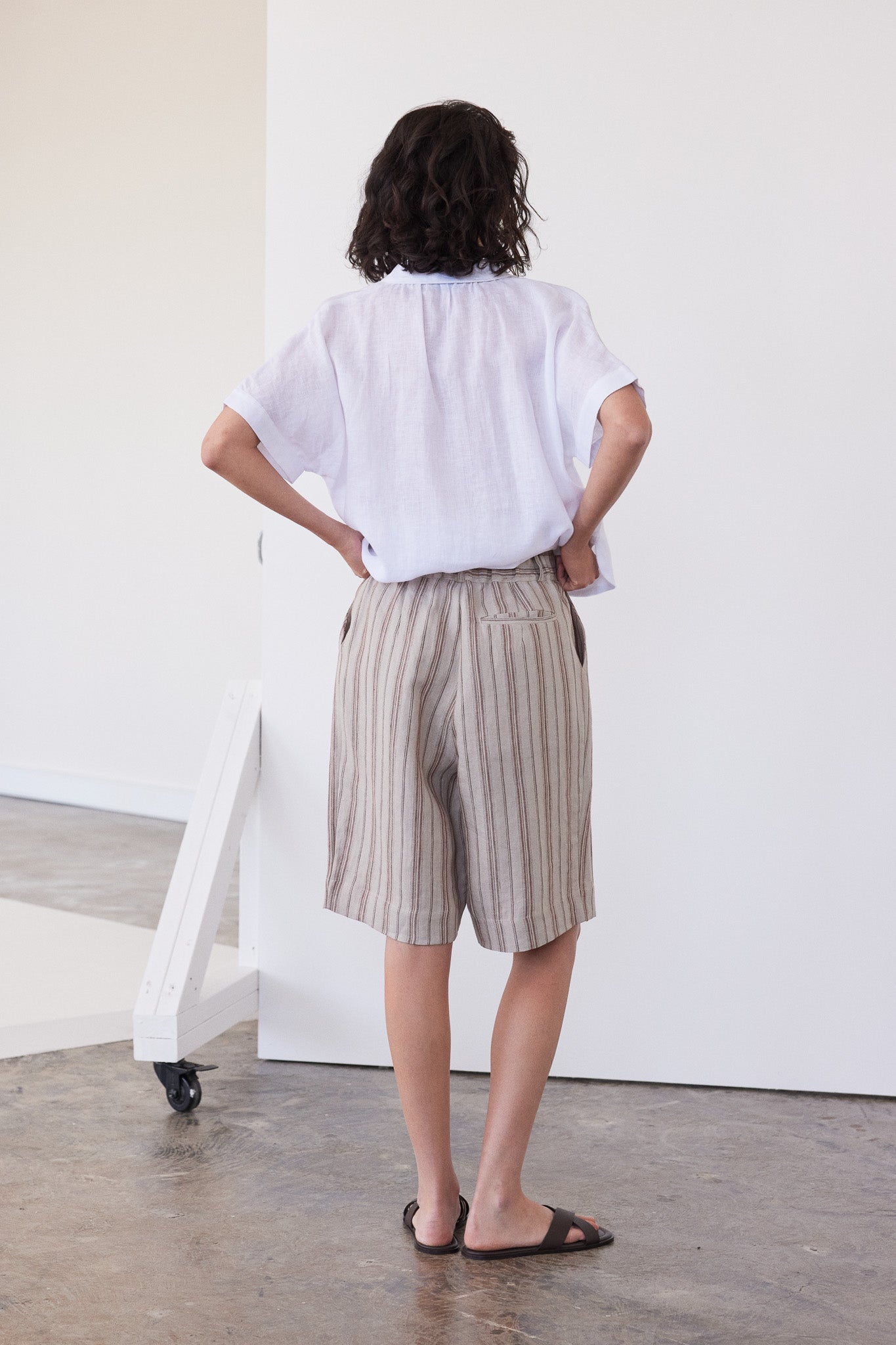 Hendric Tailored Shorts | Brick Stripe