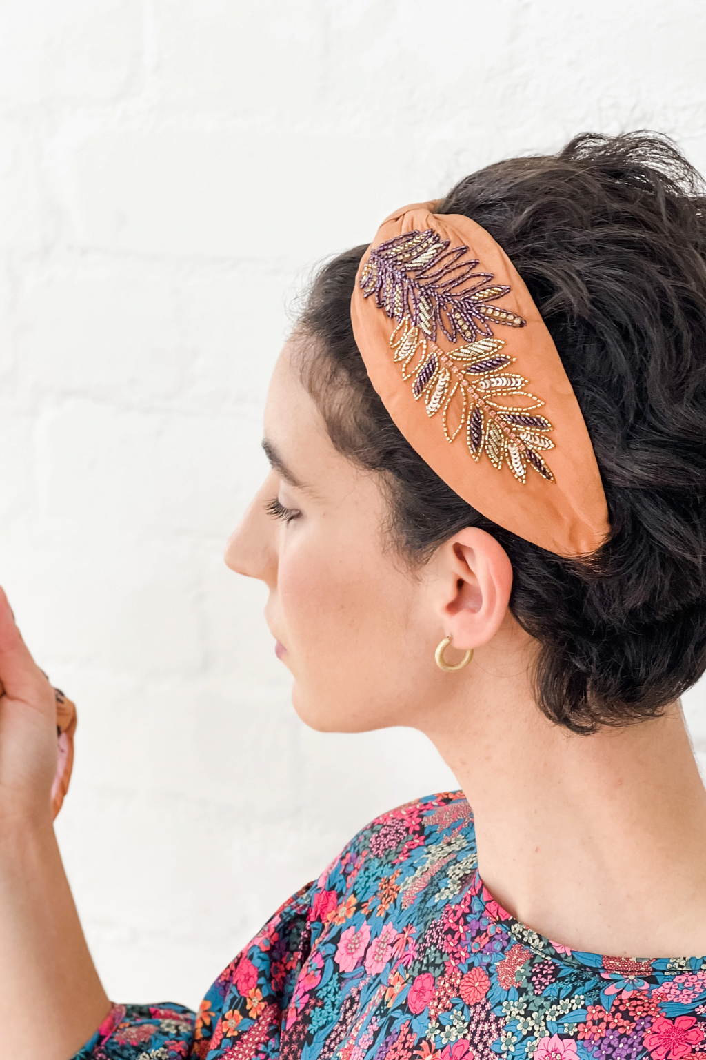 Hard Embroidered Headband | Anna