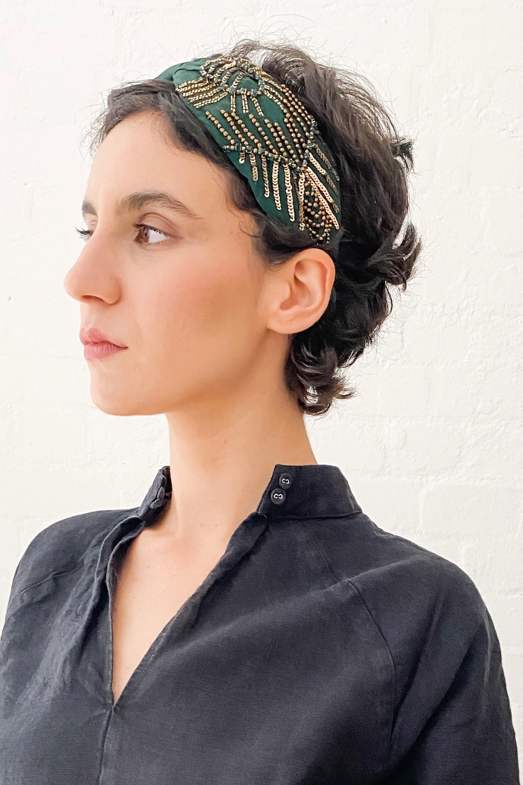 Hard Embroidered Headband | Stella