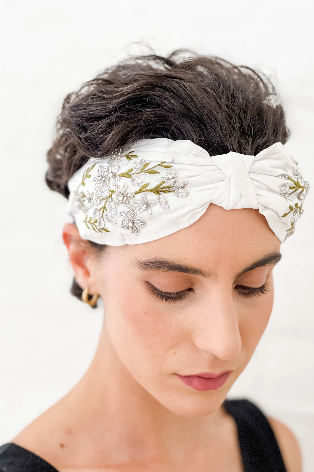 Hard Embroidered Headband | Elsa