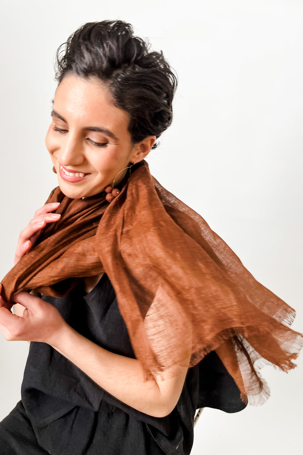 Linen Gauze Scarf | Toasted Coconut