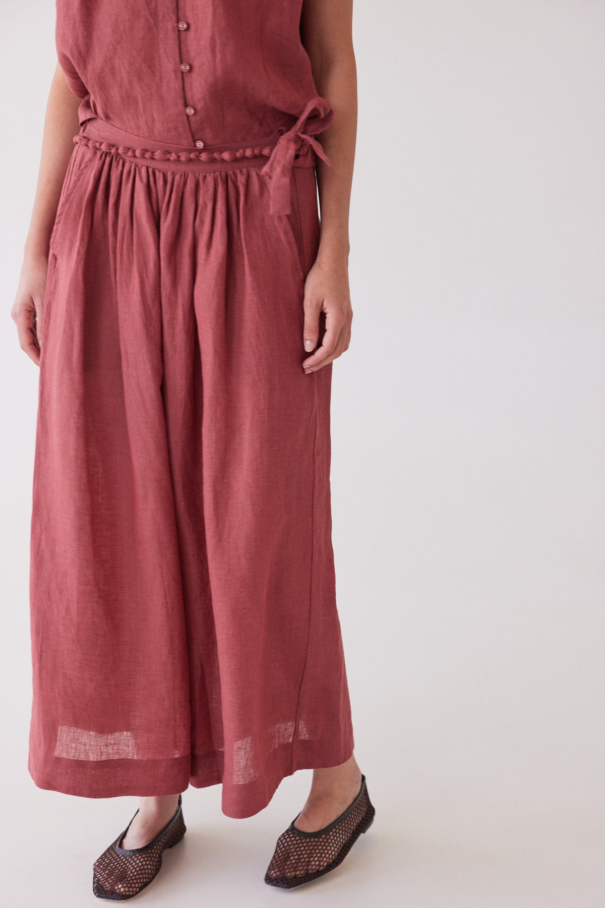 Lauri Pleated Culotte | Burnt Sienna