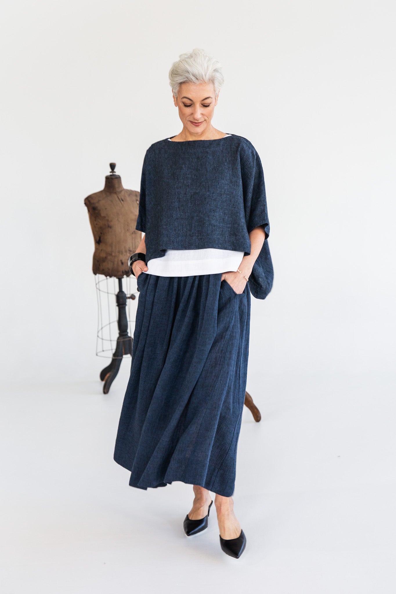 Leilani Skirt | Navy Gauze