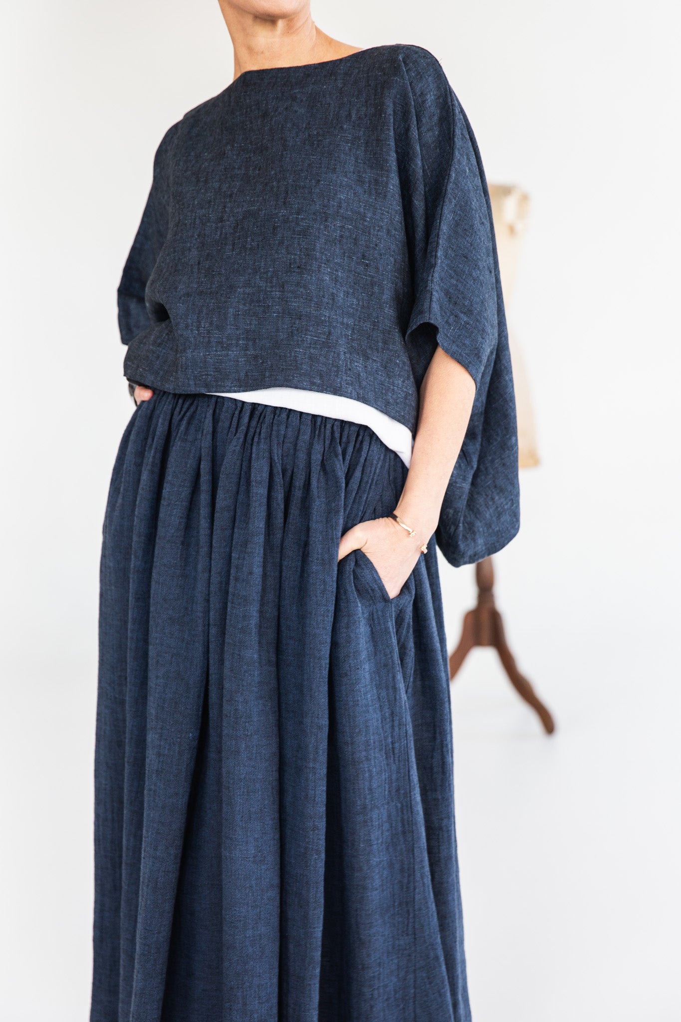 Leilani Skirt | Navy Gauze