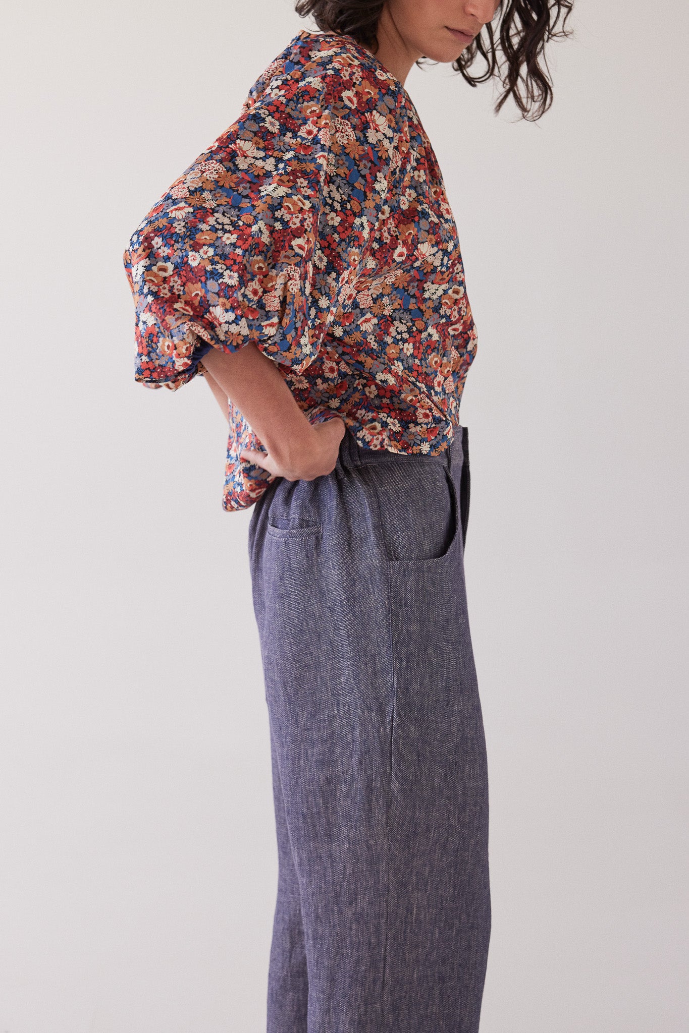 Lincoln Straight Leg Pant | Dusty Denim Linen