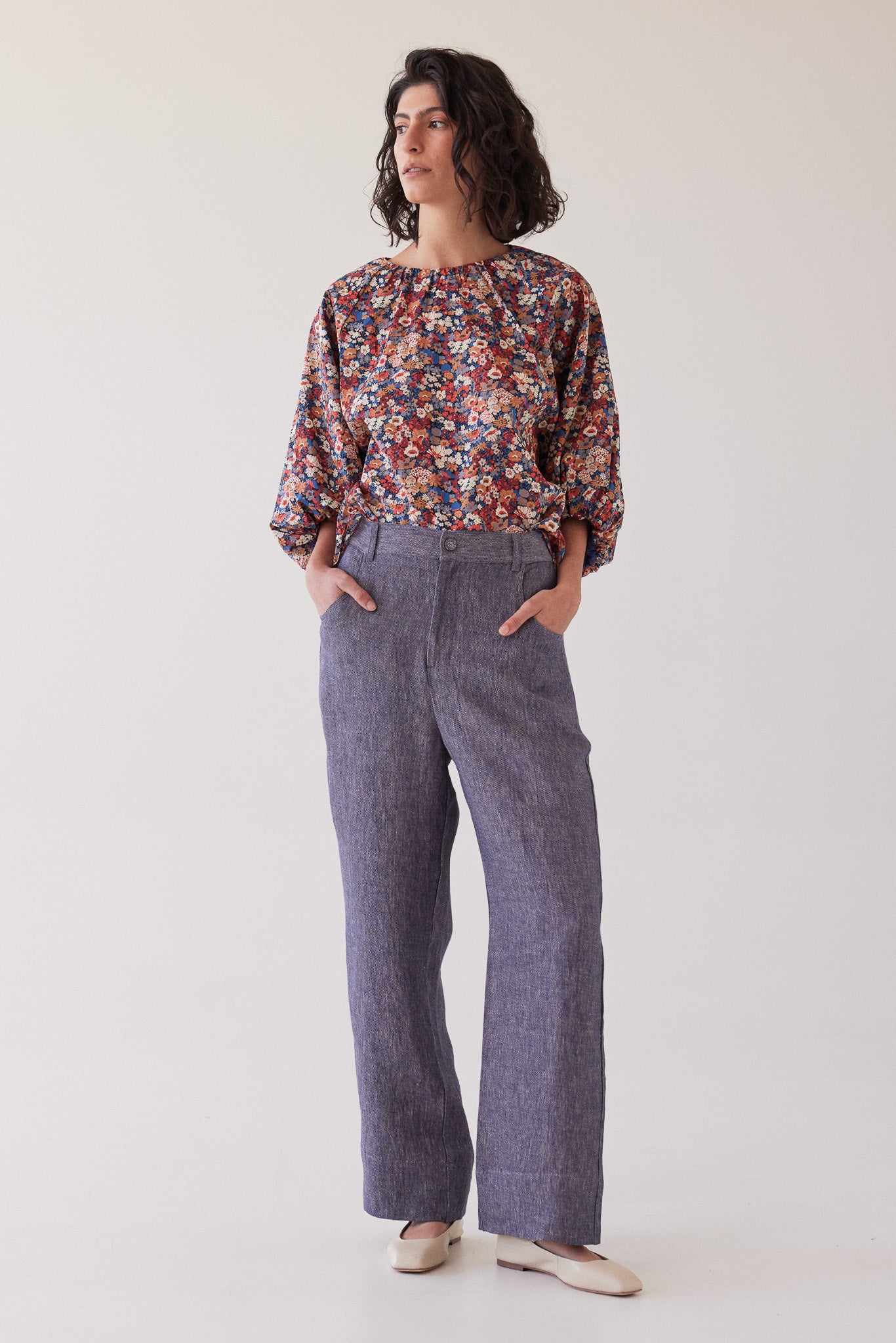 Lincoln Straight Leg Pant | Dusty Denim Linen