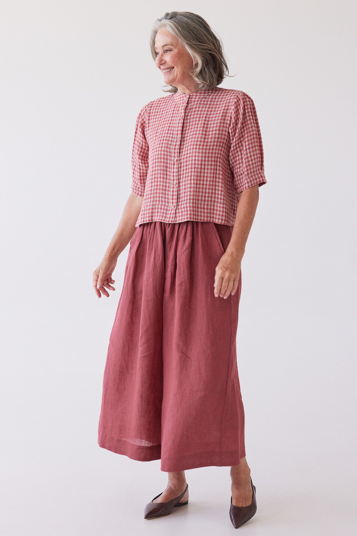 Loretta Reversible Top | Burnt Sienna Gingham