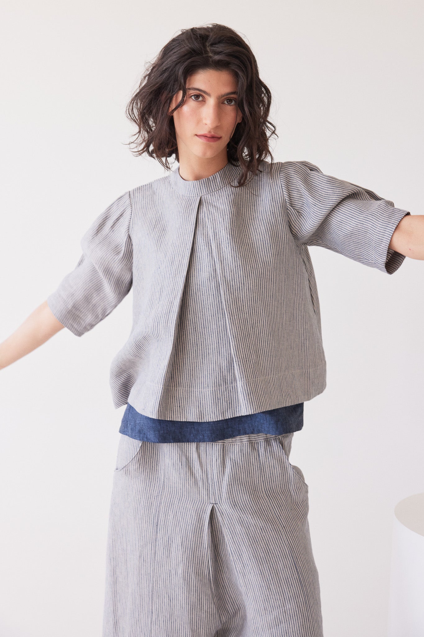 Loretta Reversible Top | Chambray Stripe