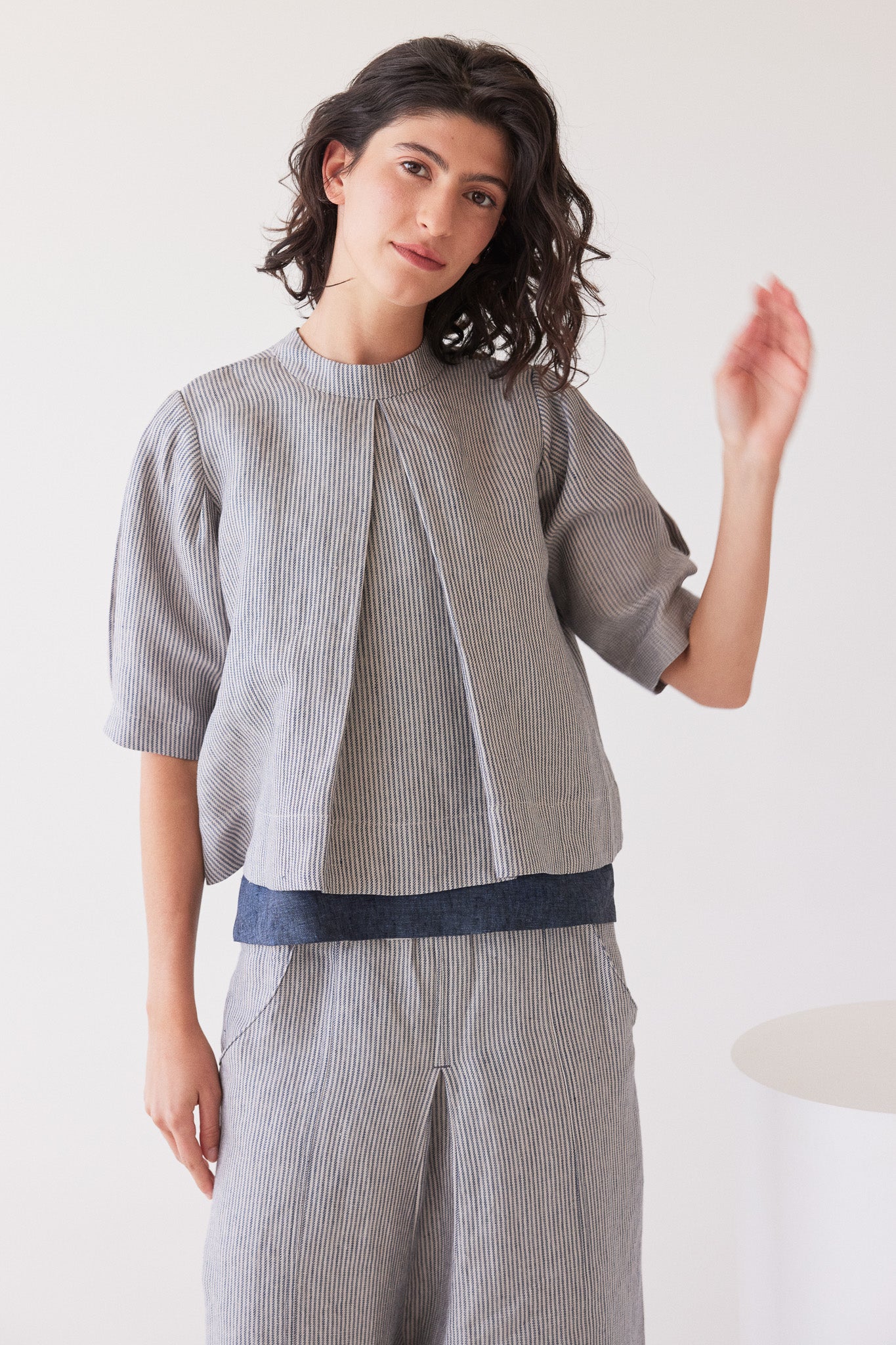 Loretta Reversible Top | Chambray Stripe