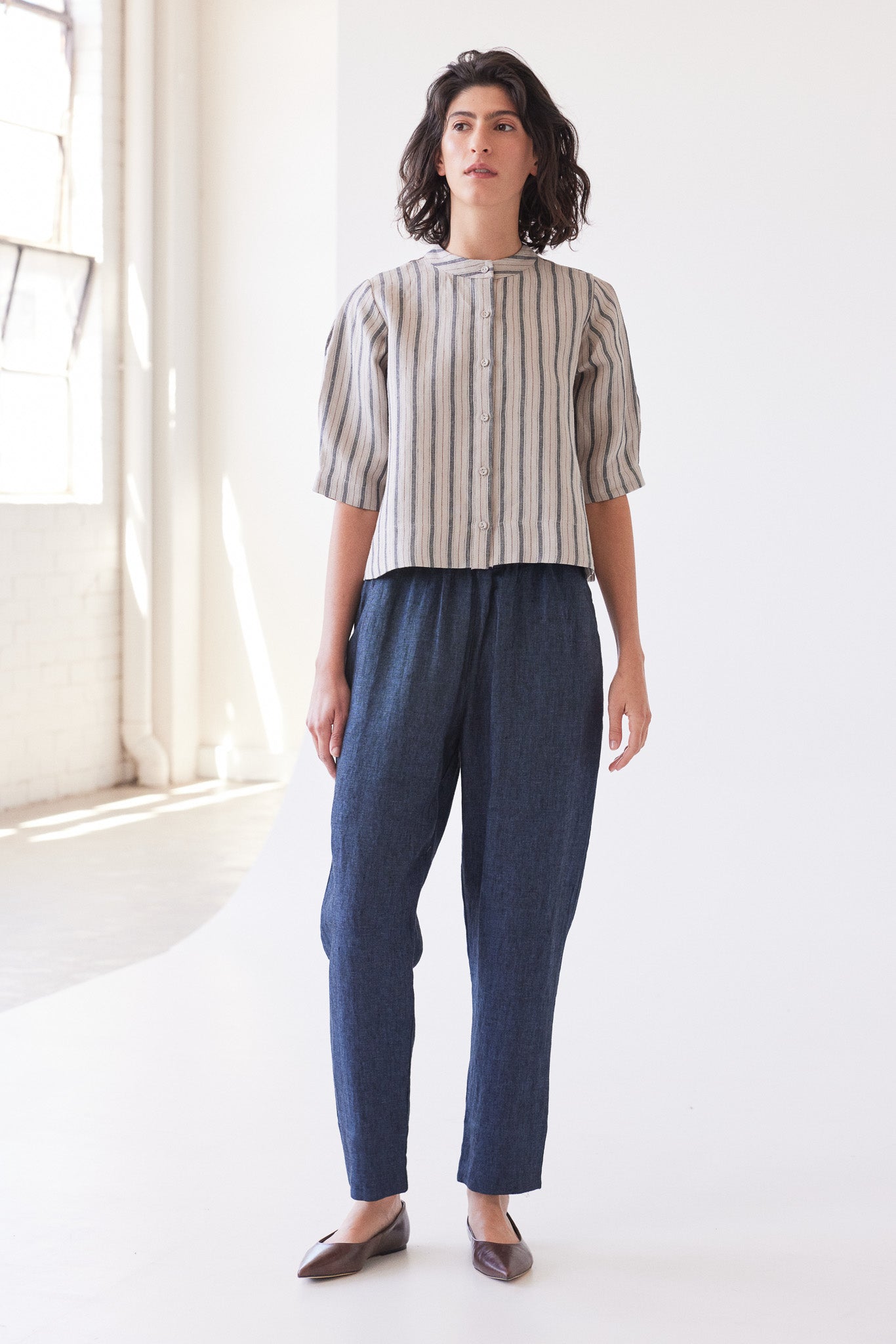 Loretta Reversible Top | Navy Stripe