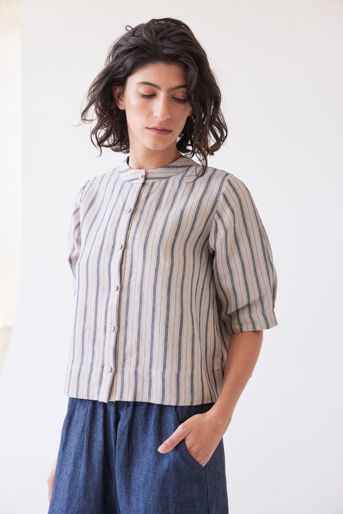 Loretta Reversible Top | Navy Stripe