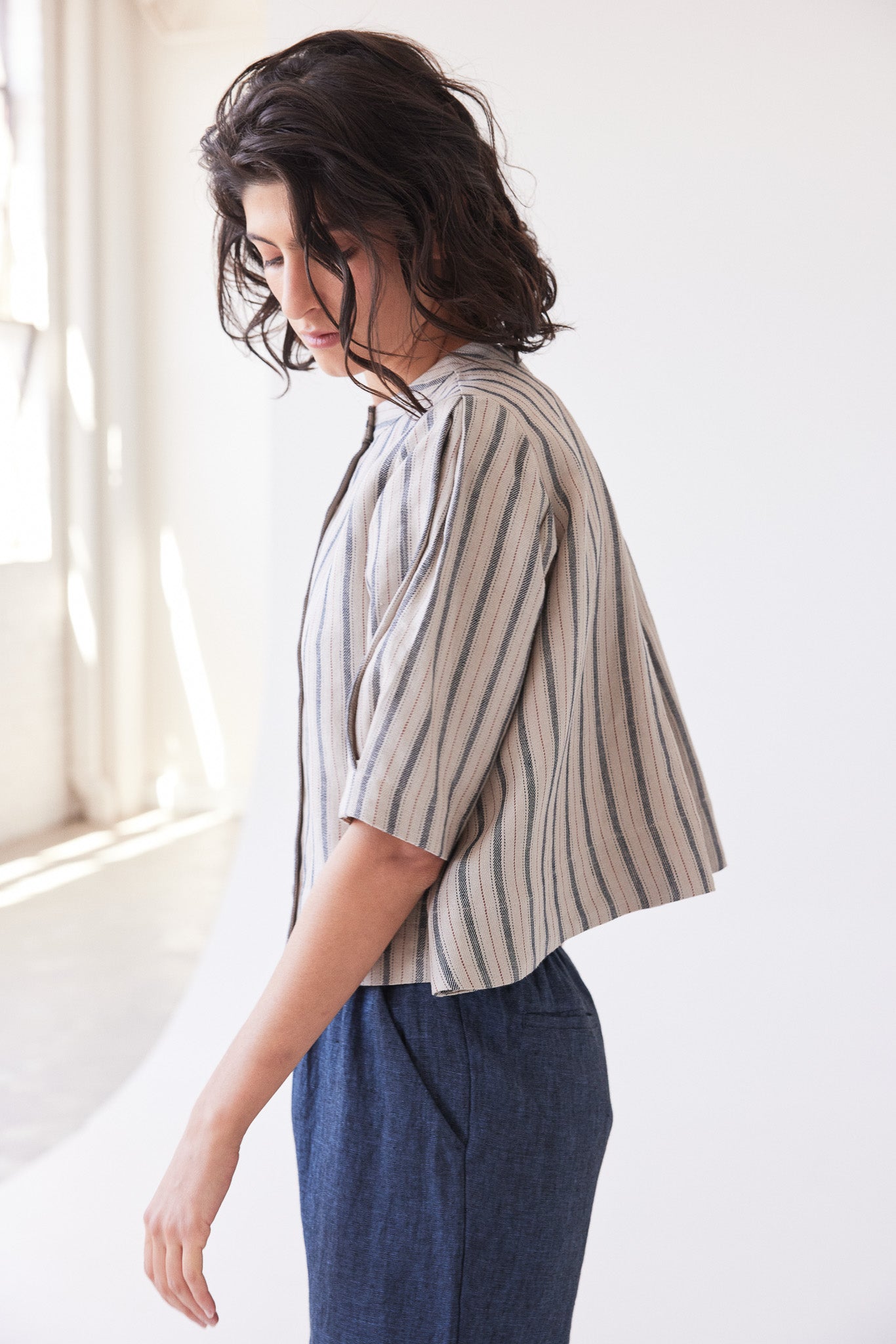 Loretta Reversible Top | Navy Stripe