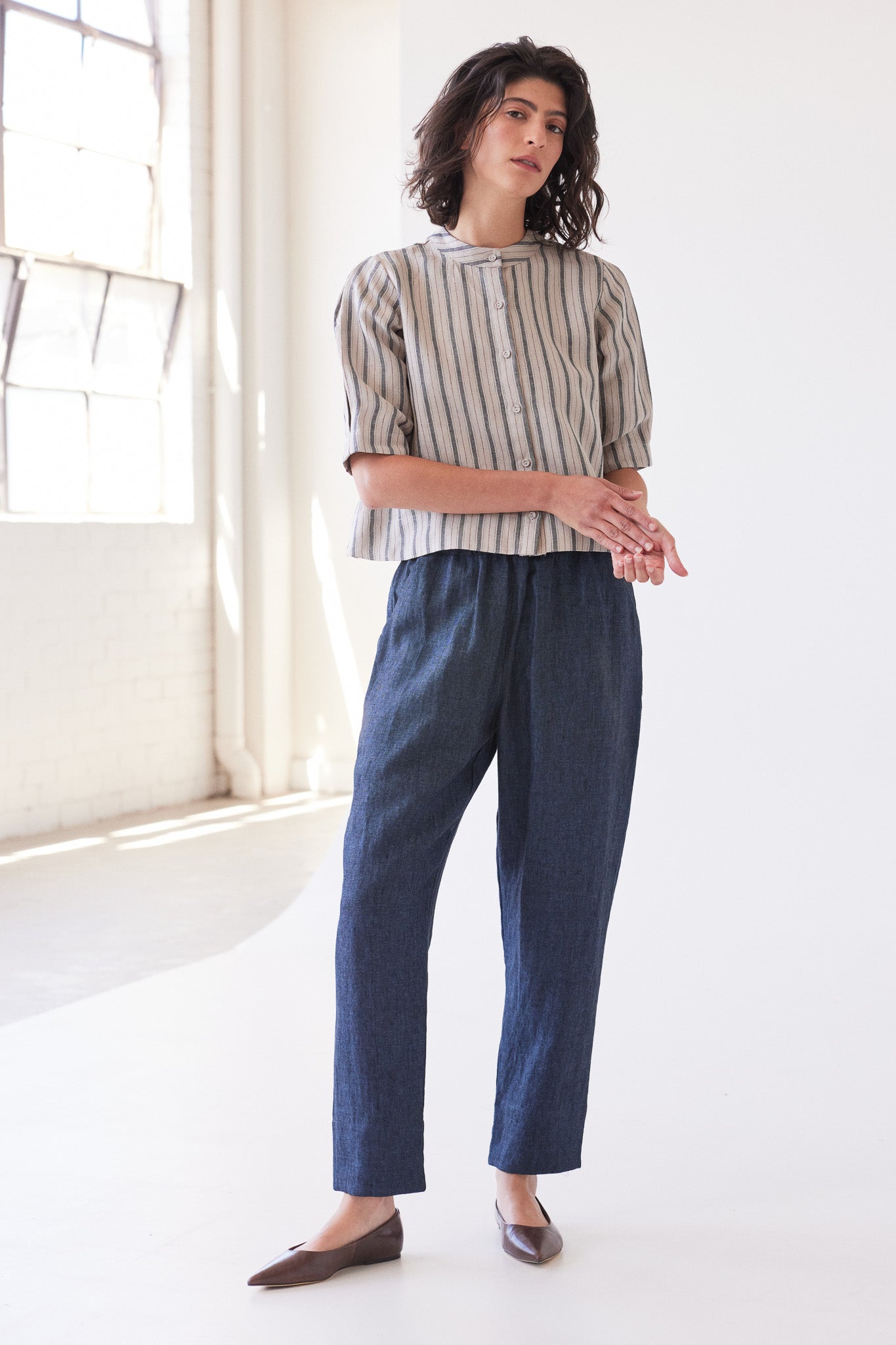 Loretta Reversible Top | Navy Stripe