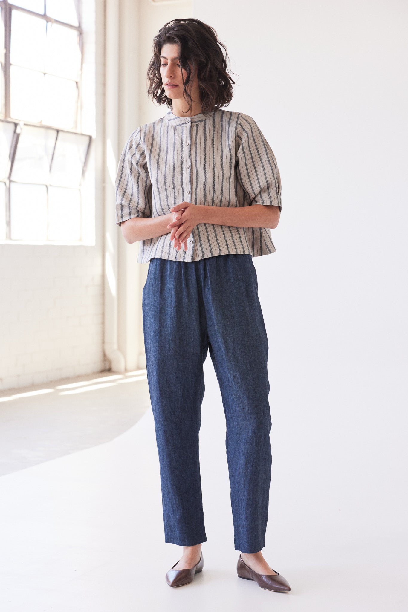 Loretta Reversible Top | Navy Stripe