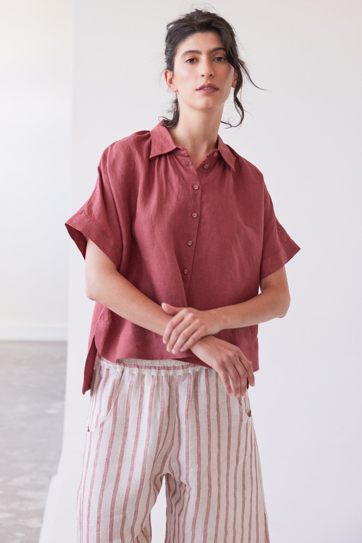 Lumi Collared Shirt | Burnt Sienna