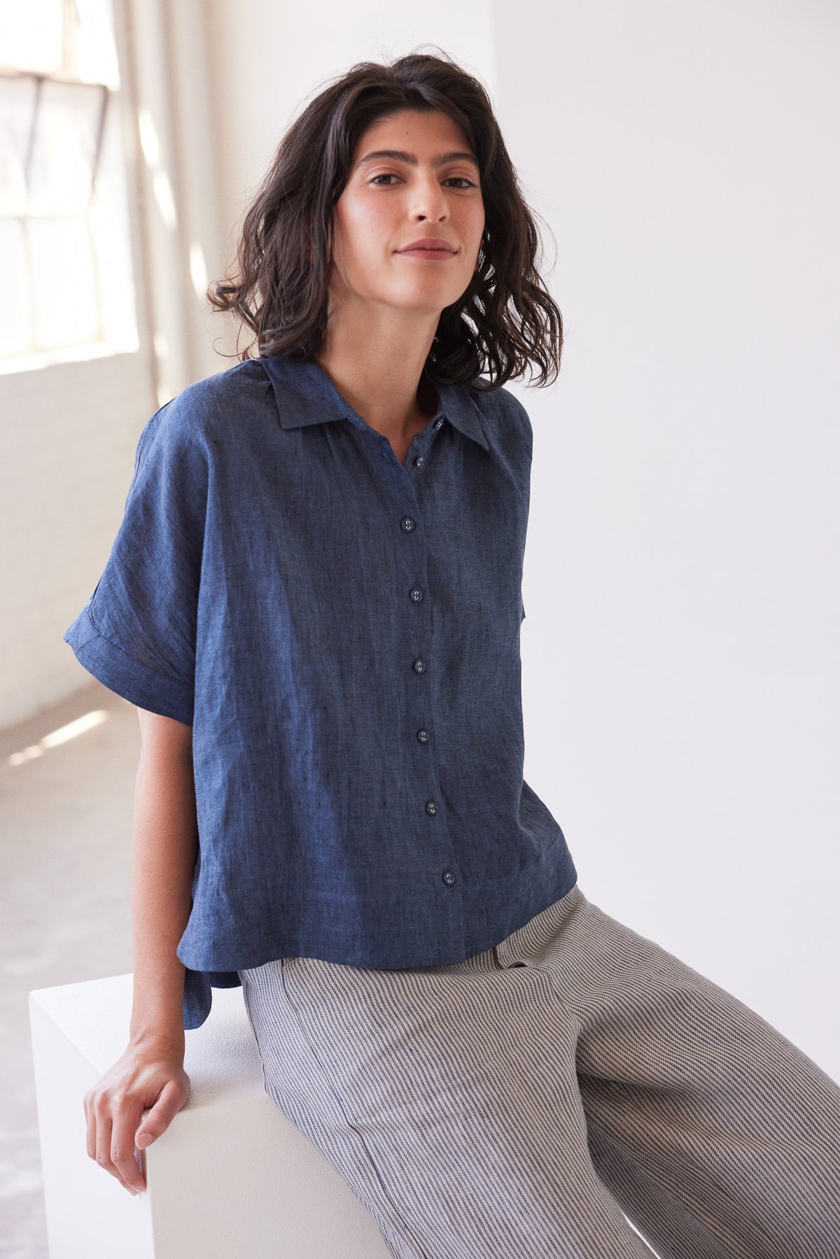 Lumi  Collared Shirt | Navy