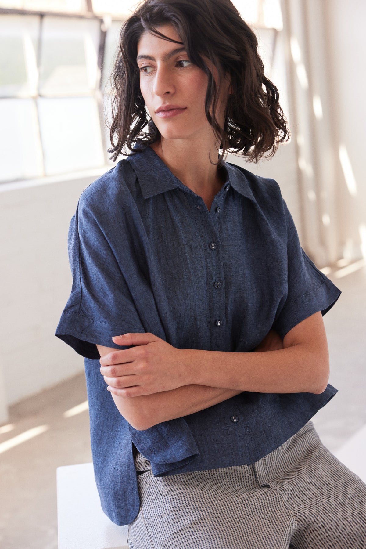 Lumi  Collared Shirt | Navy