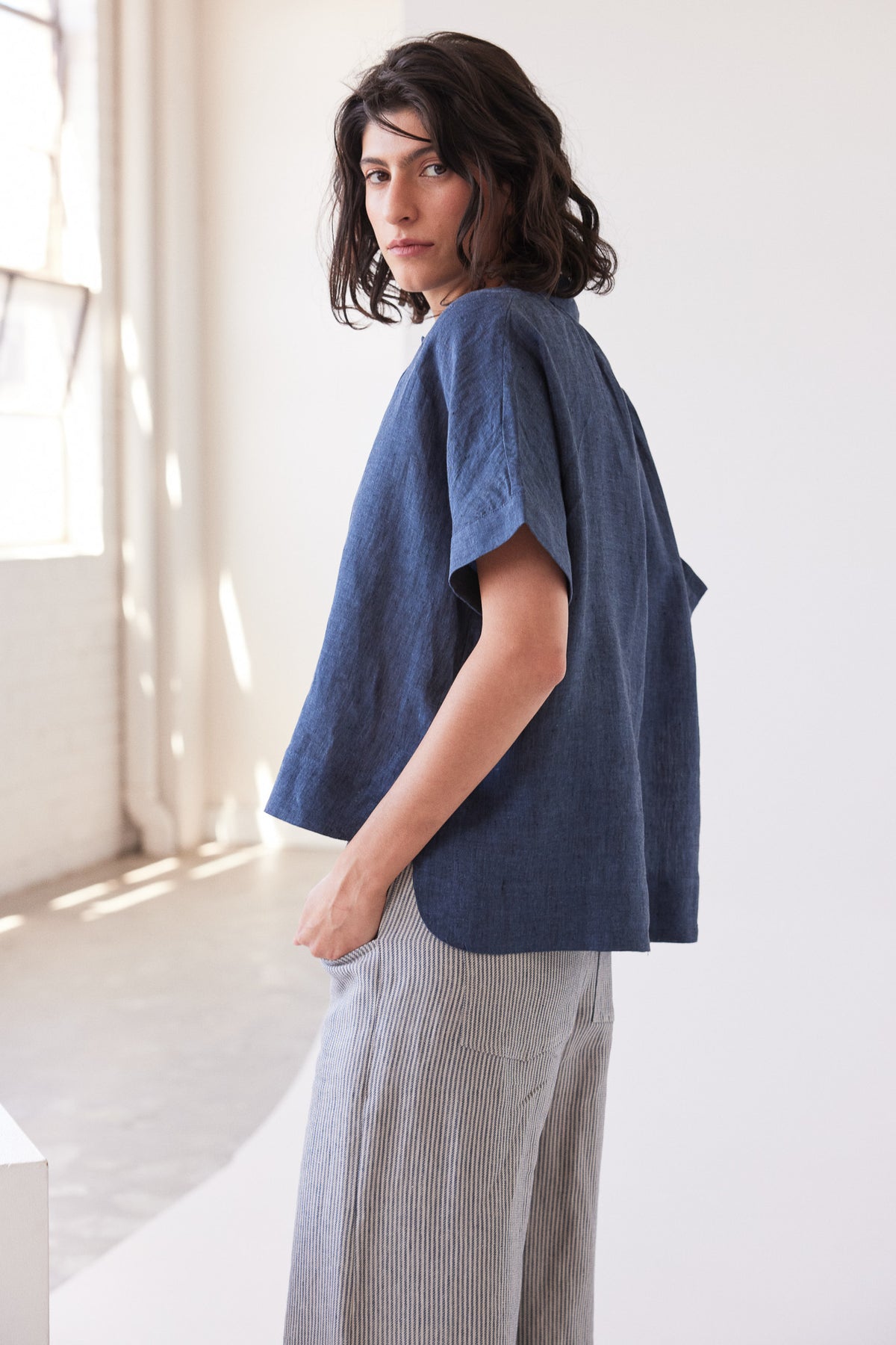 Lumi  Collared Shirt | Navy
