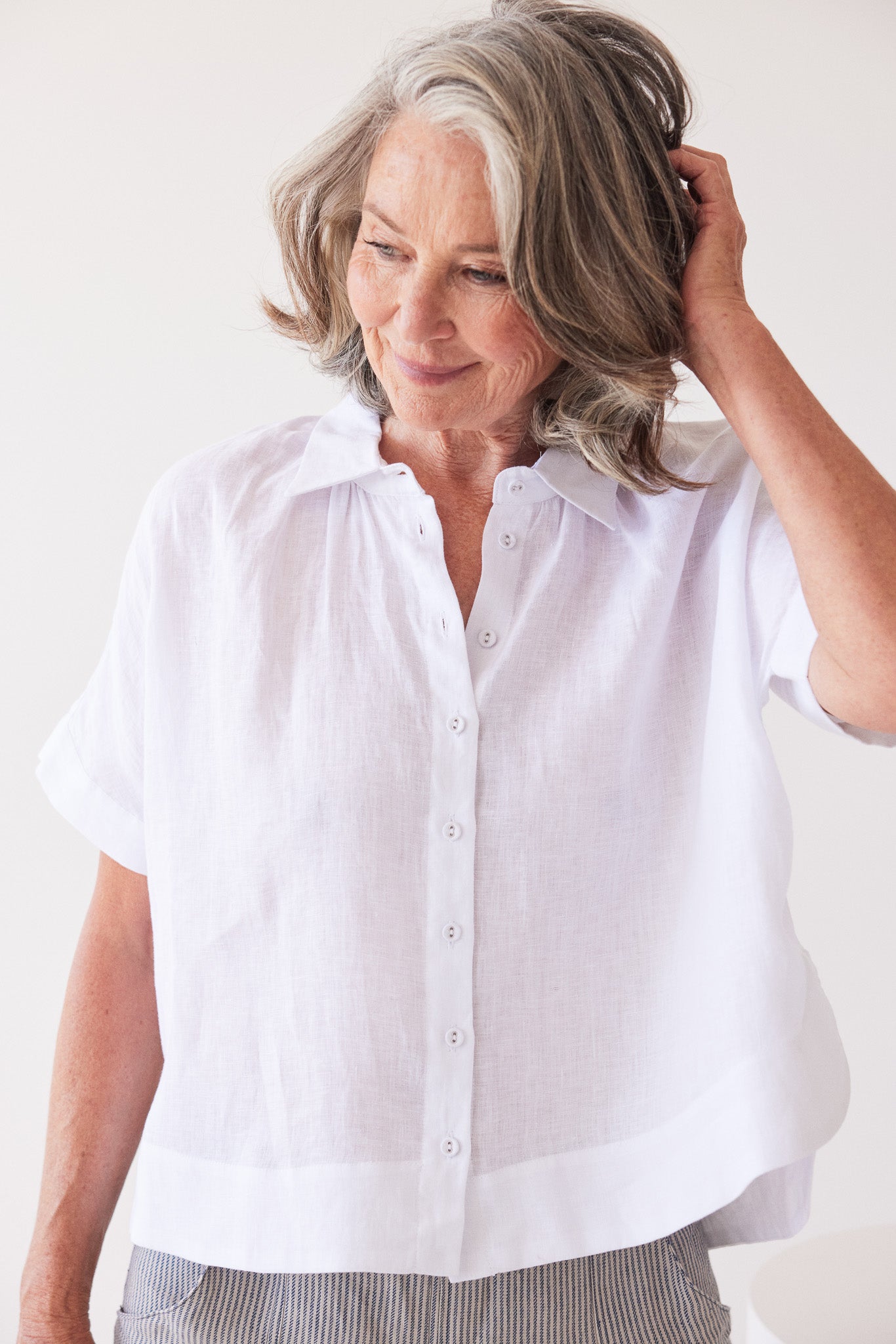 Lumi  Collared Shirt | White