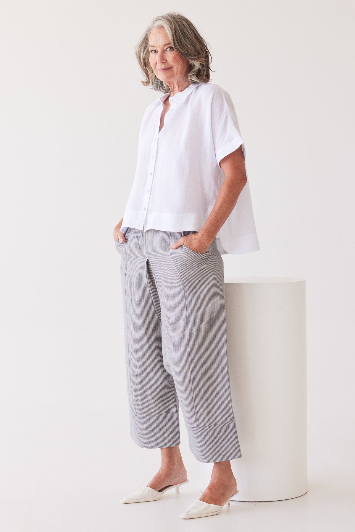 Lumi  Collared Shirt | White