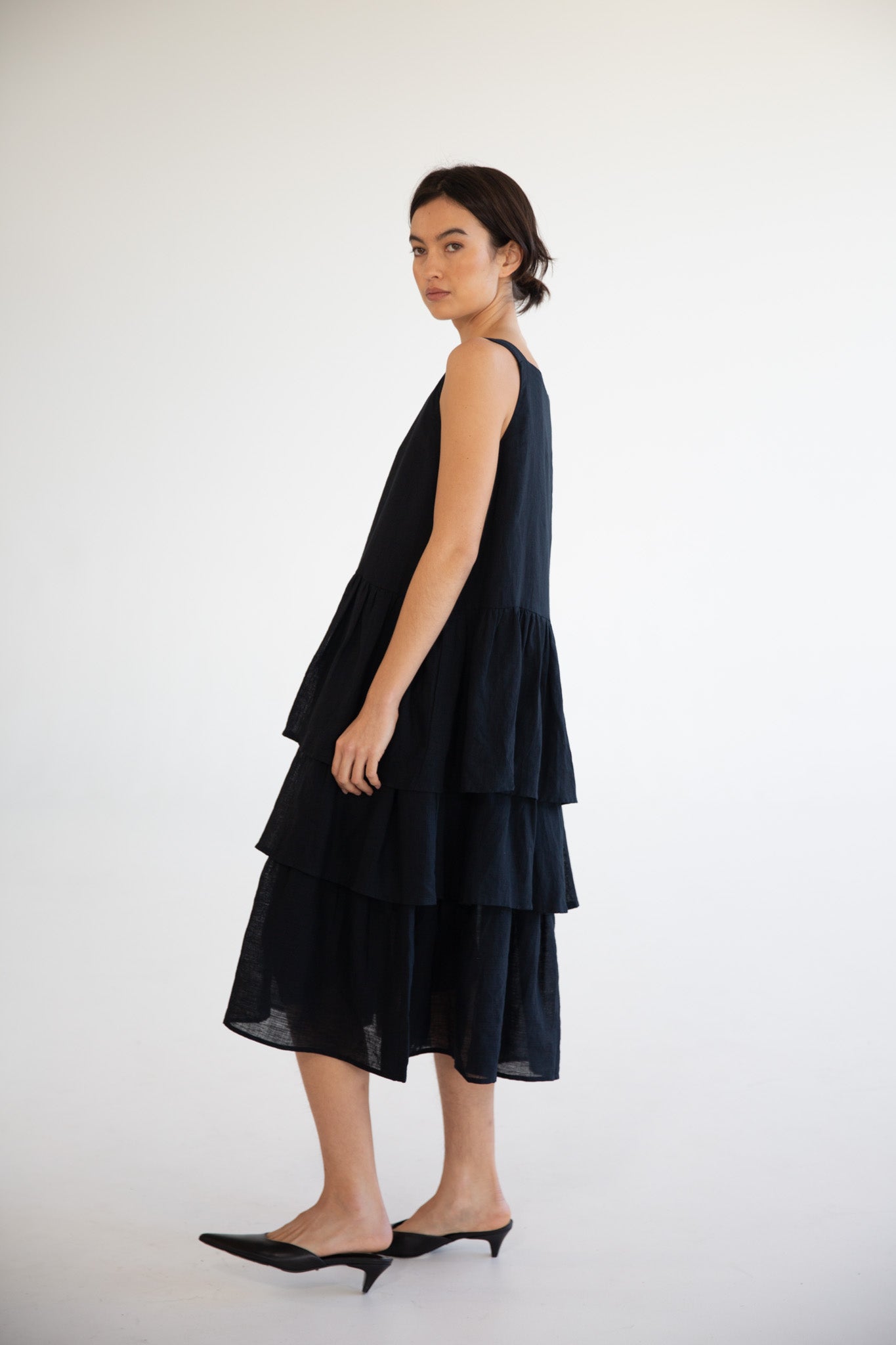 Madeline Ruffle Dress | Black