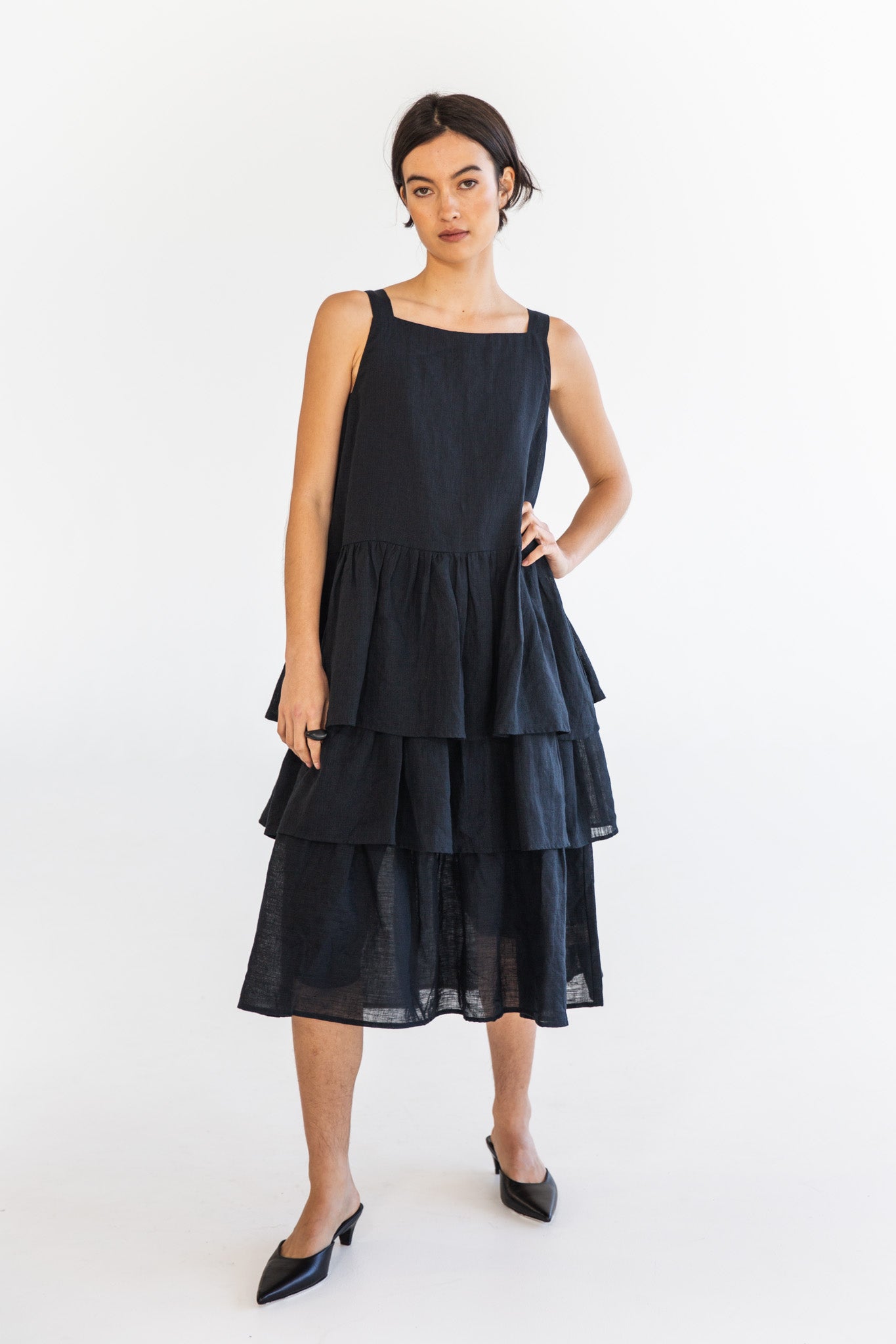 Madeline Ruffle Dress | Black