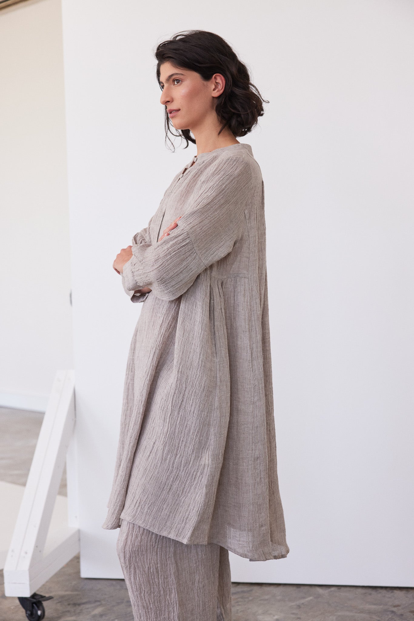 Marika Relaxed Dress | Stone Gauze