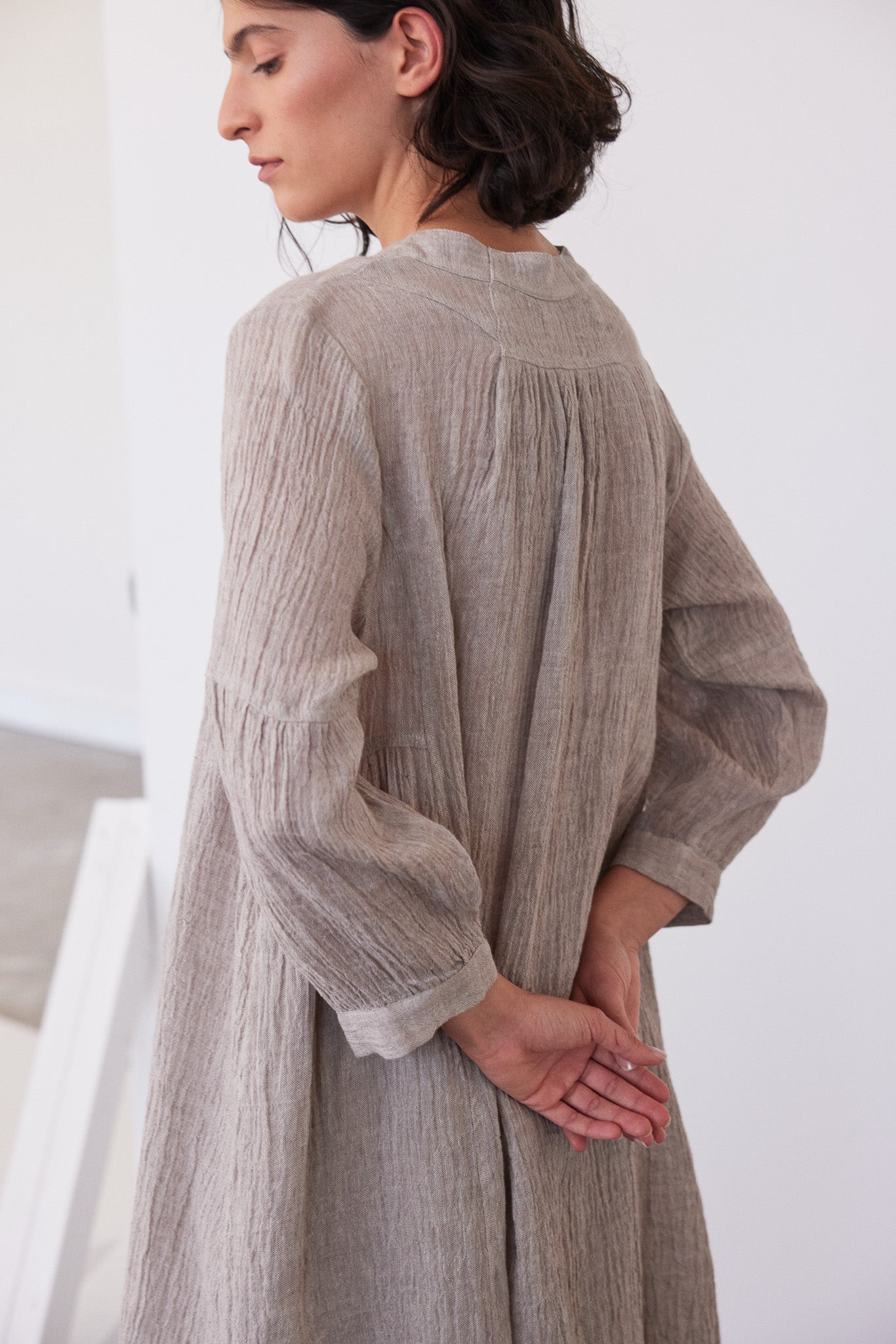 Marika Relaxed Dress | Stone Gauze
