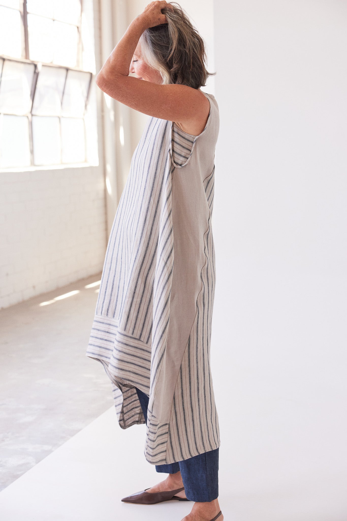 Mia Midi Dress | Navy Stripe