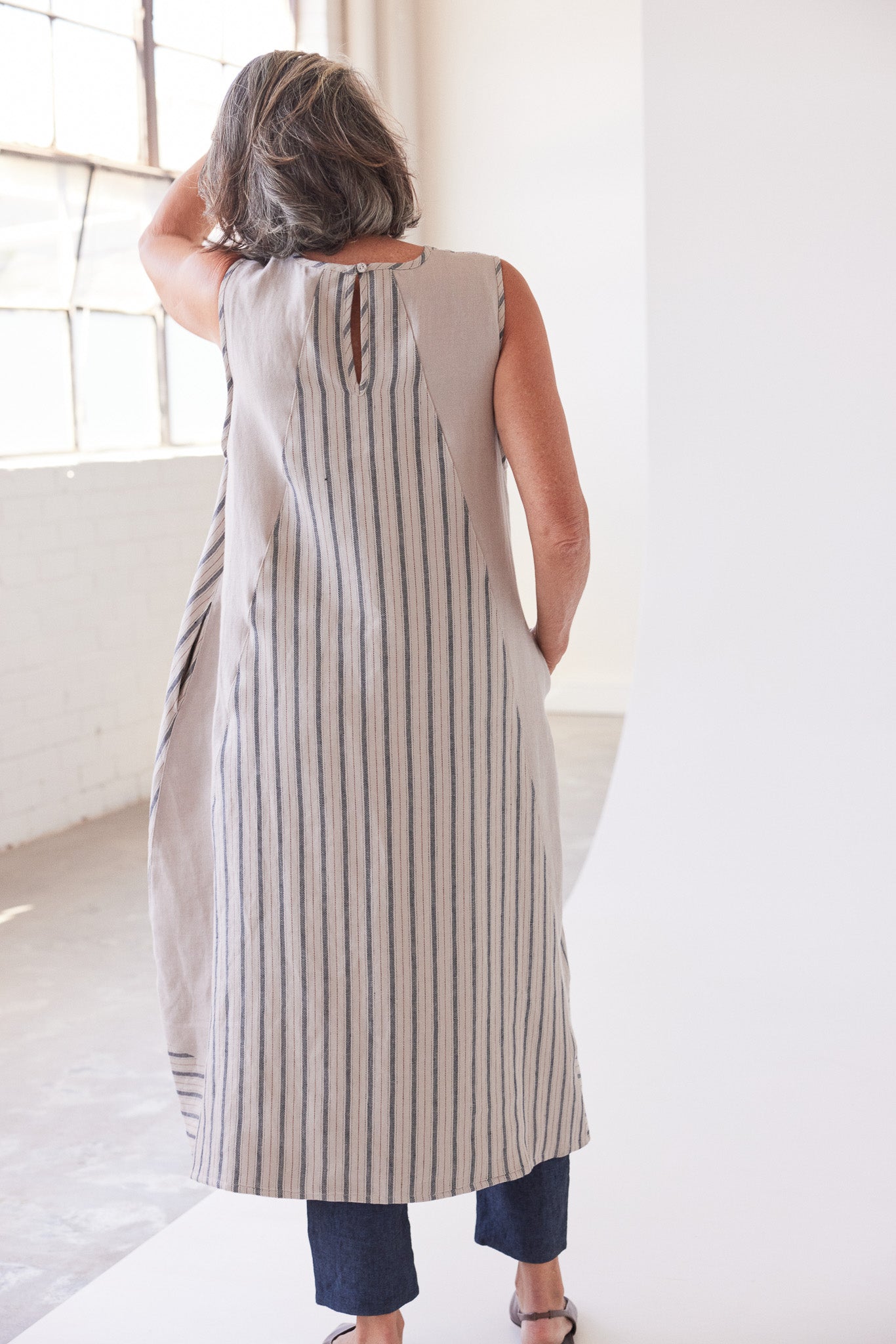 Mia Midi Dress | Navy Stripe