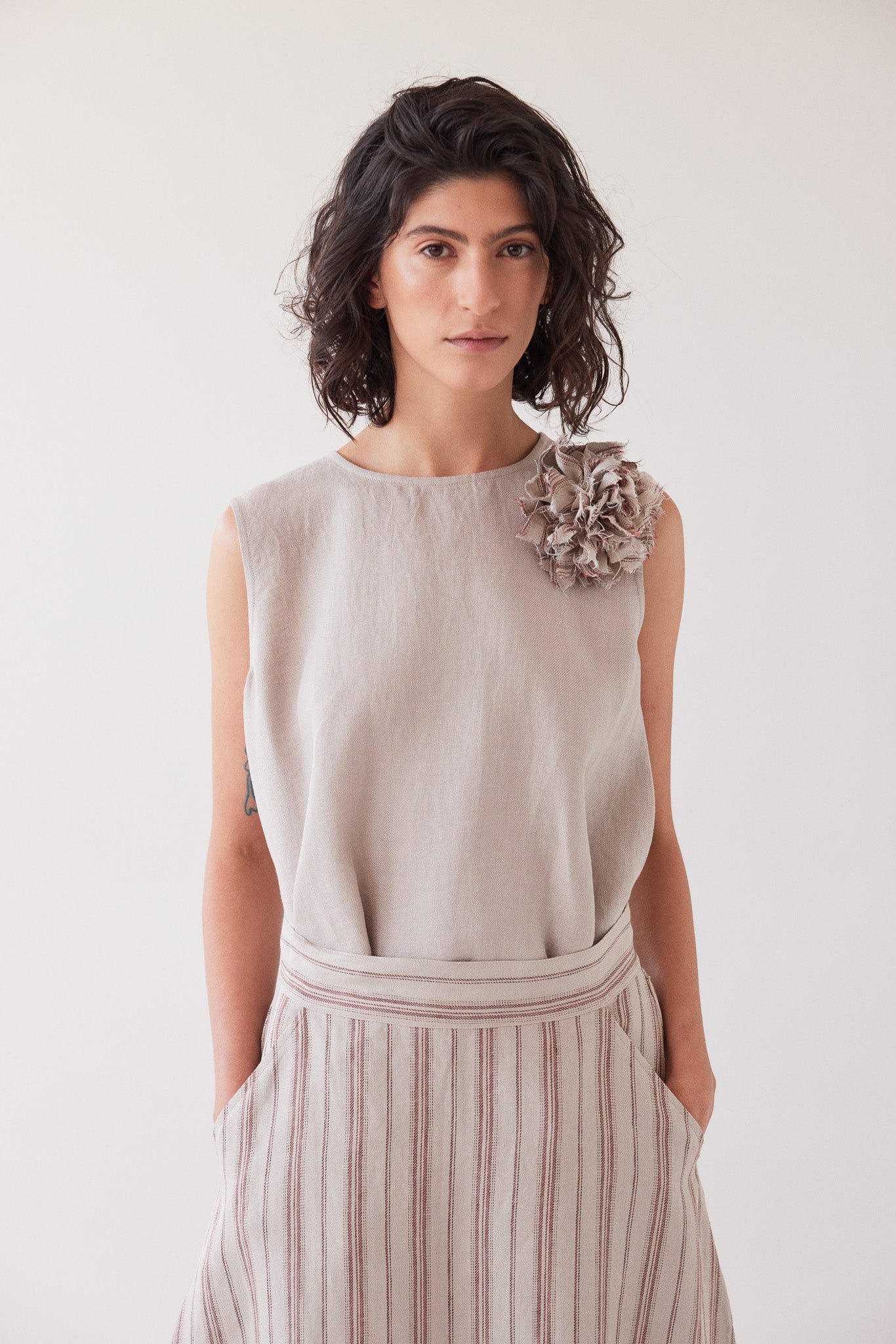 Mila Sleeveless Top | Stone