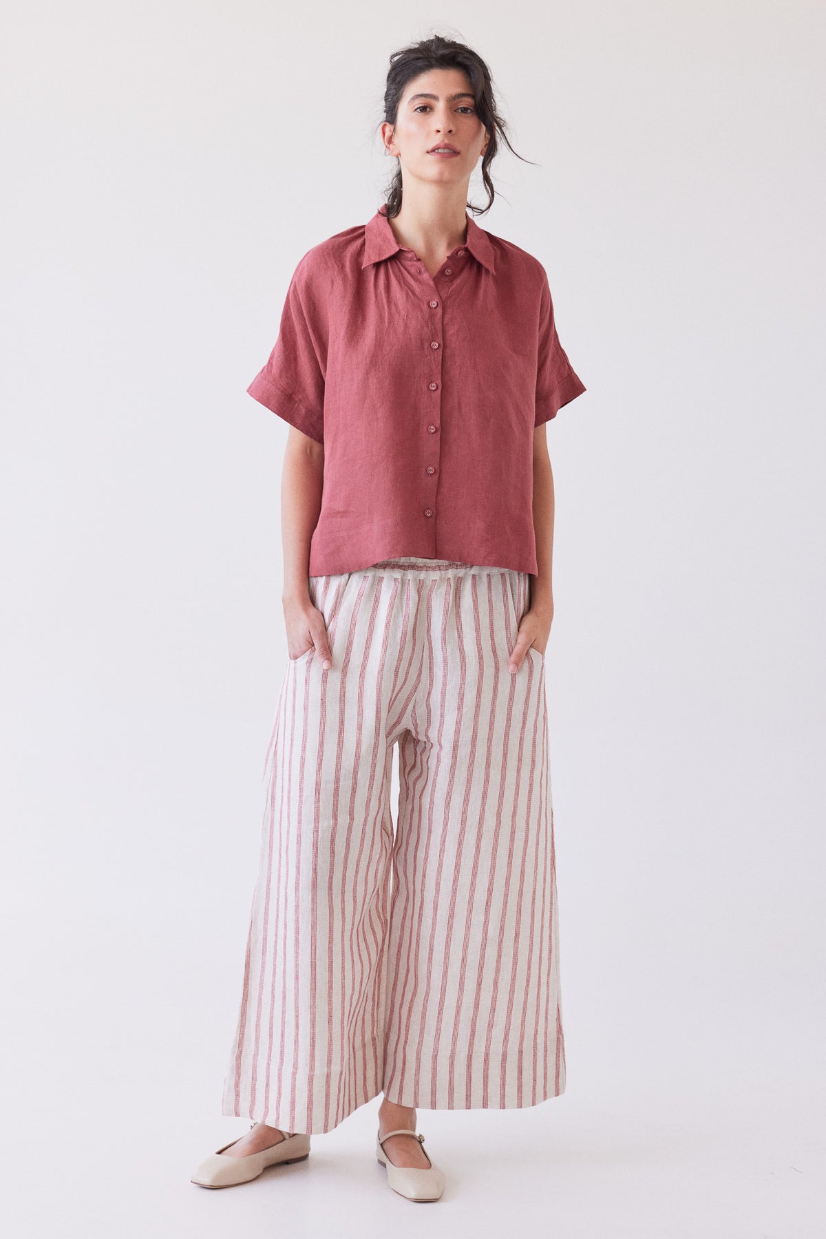 Oliver Pull On Pant | Burnt Sienna Stripe