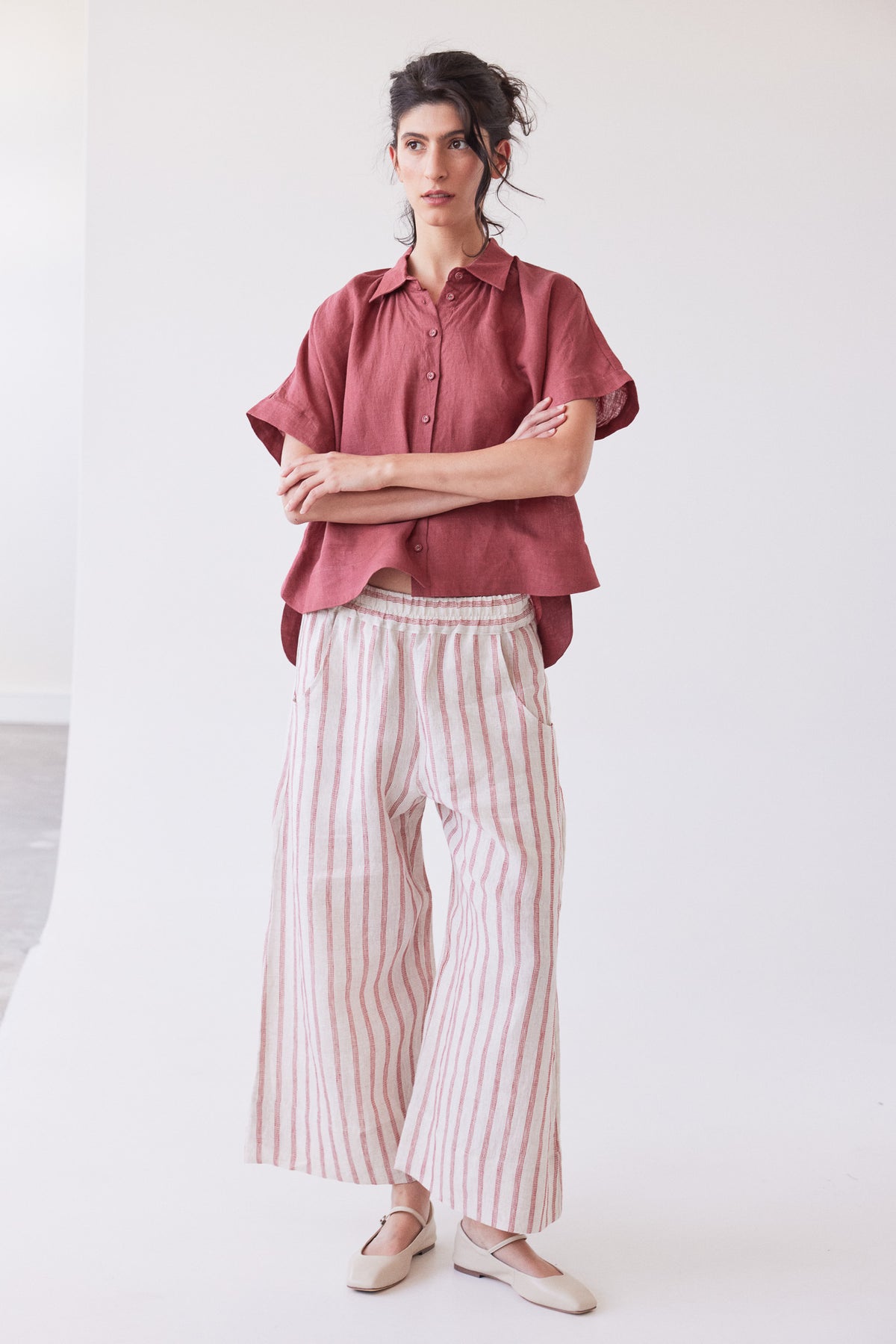 Oliver Pull On Pant | Burnt Sienna Stripe