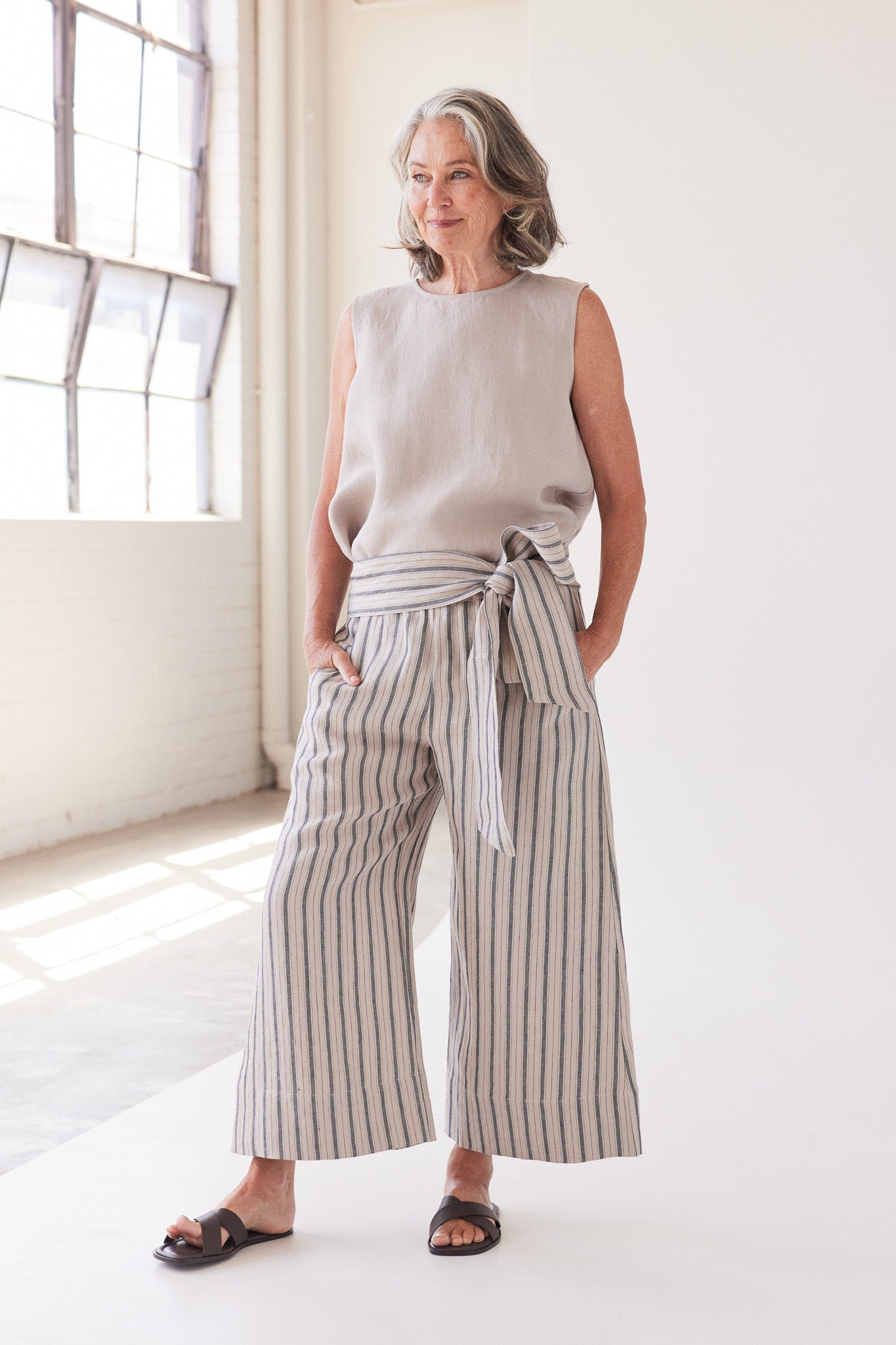 Oliver Pull On Pant | Navy Stripe