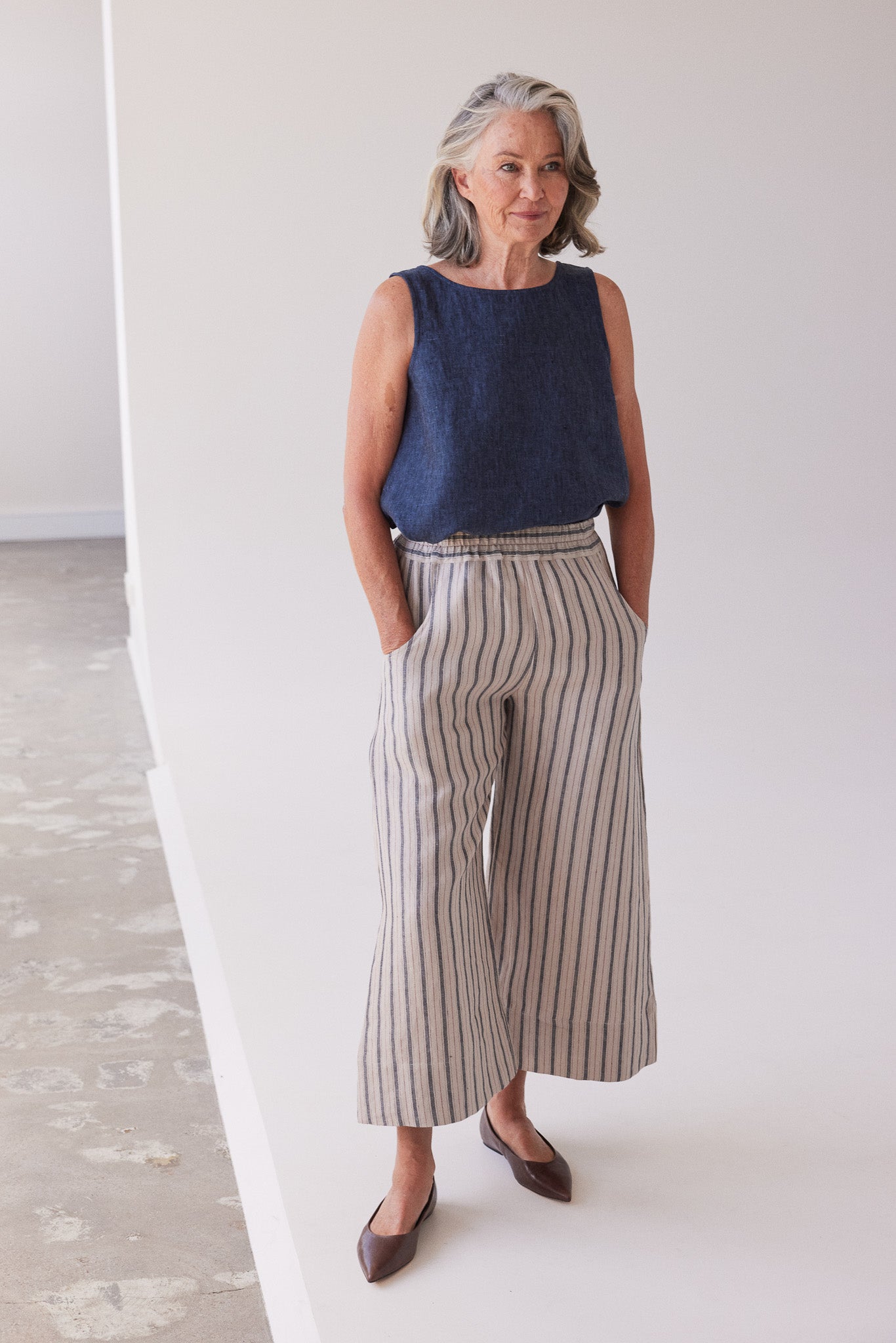 Oliver Pull On Pant | Navy Stripe