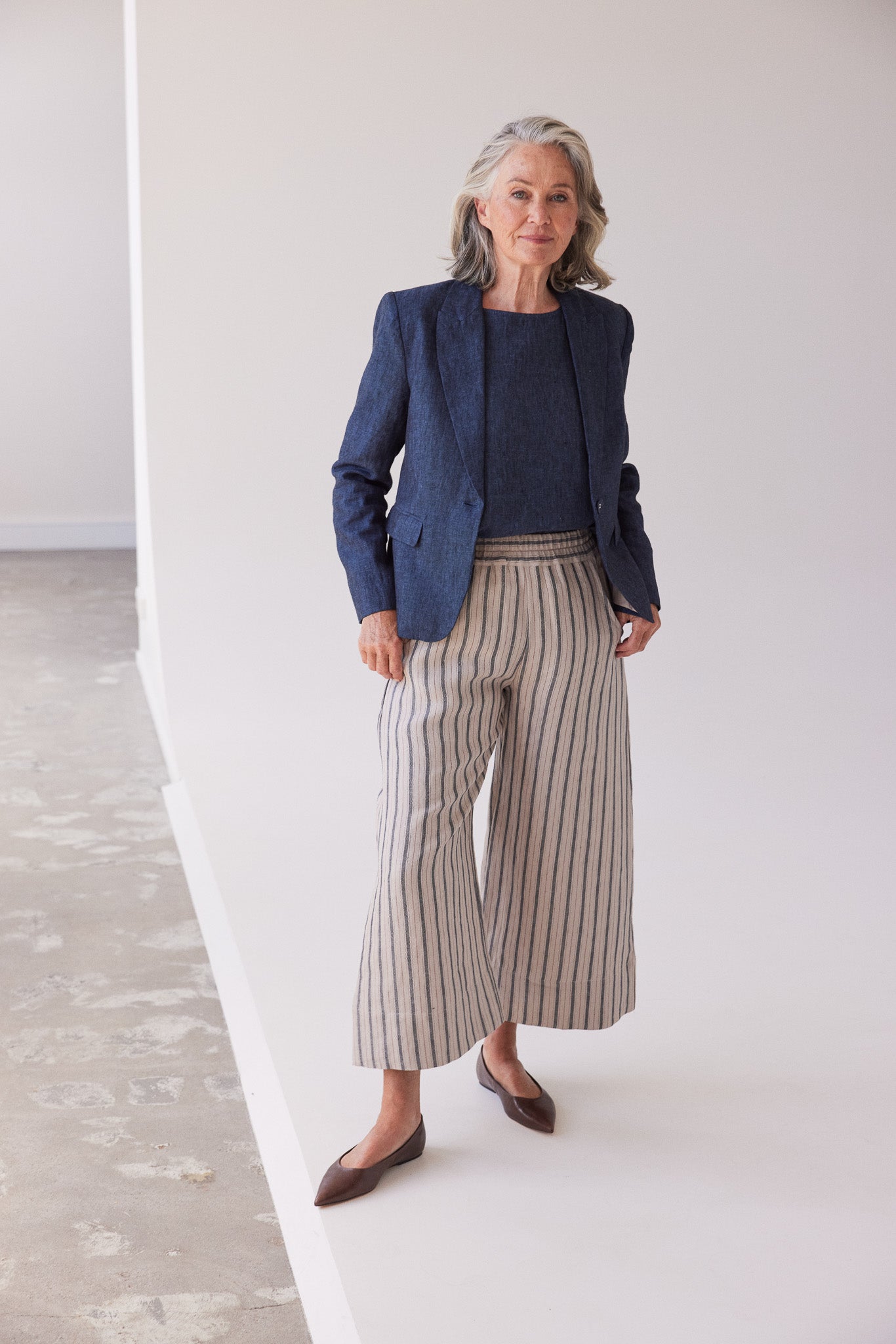 Oliver Pull On Pant | Navy Stripe