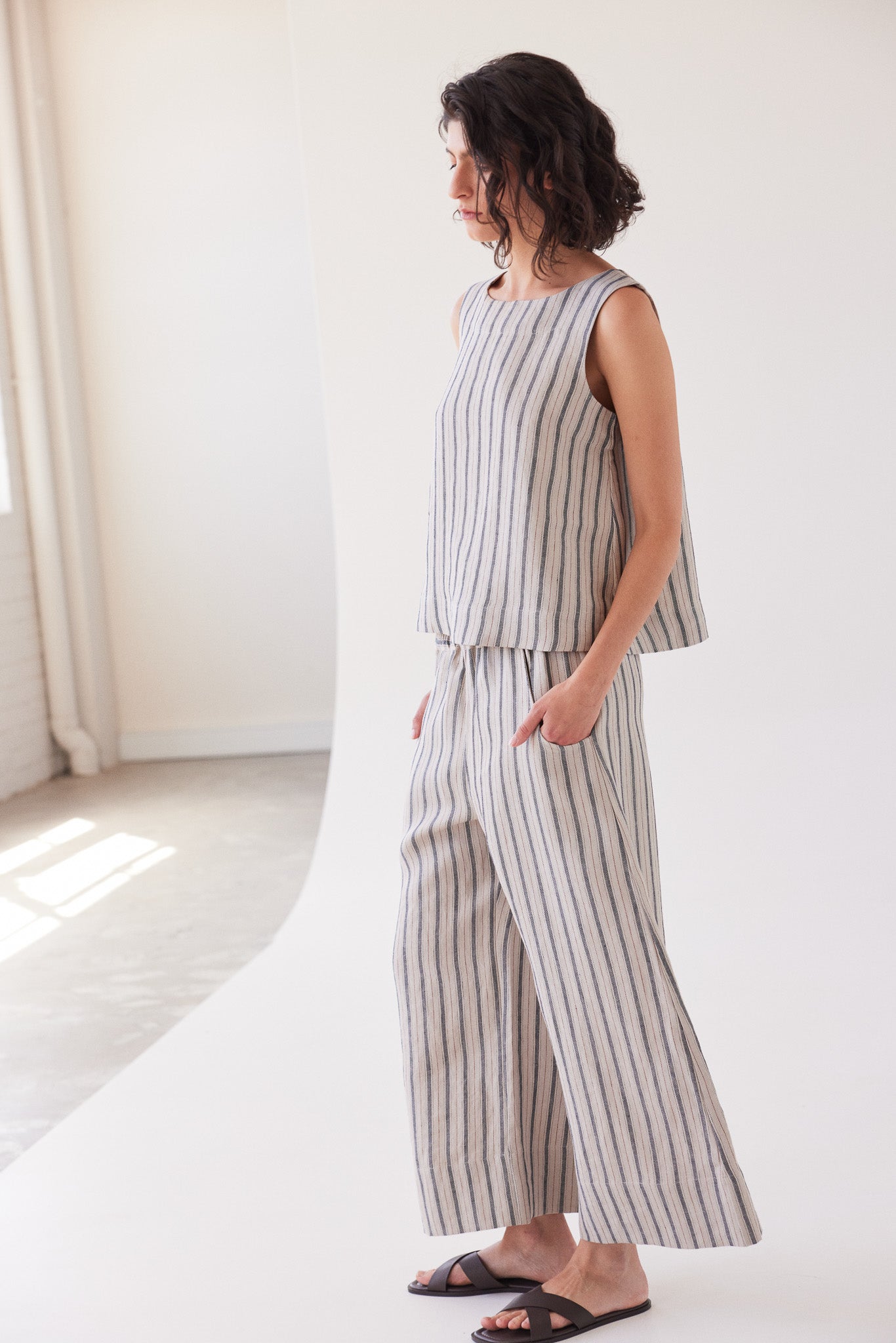 Oliver Pull On Pant | Navy Stripe