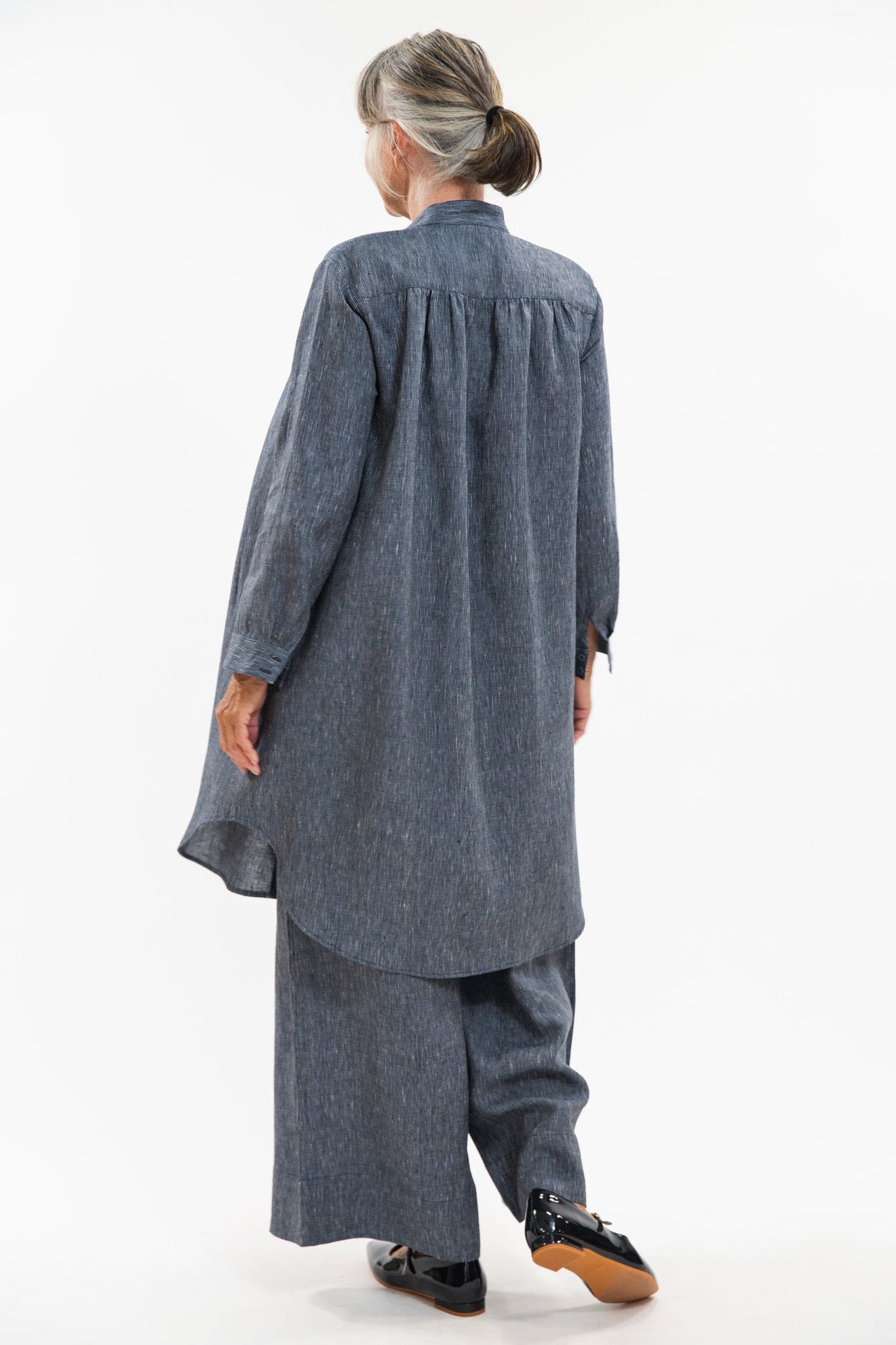 Ophelia Shirt Dress | Navy Pinstripe