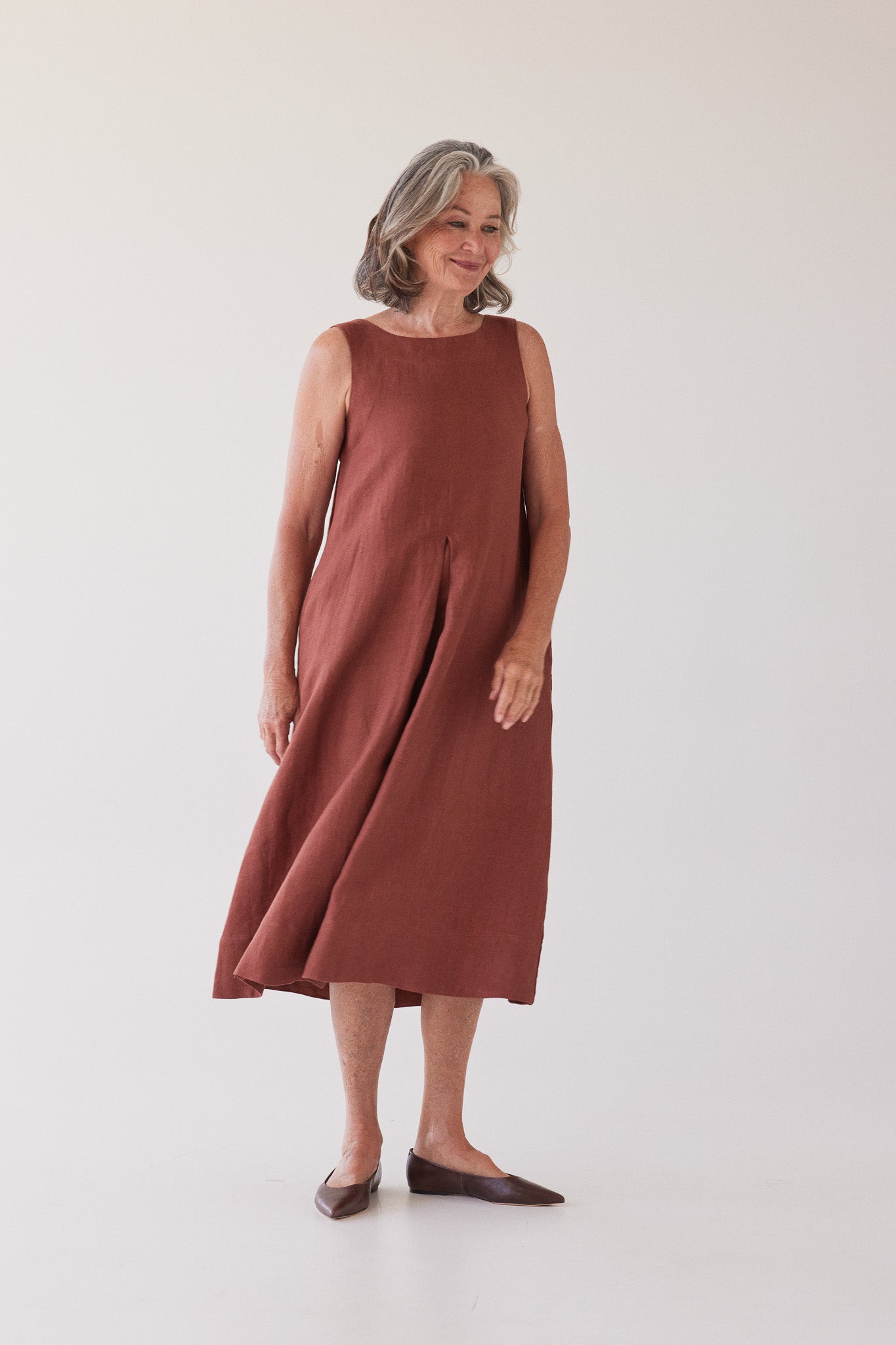 Paloma Sleeveless Dress | Brick