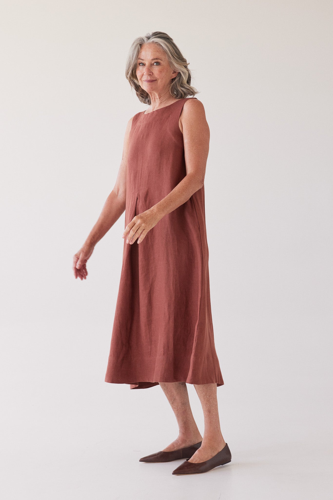 Paloma Sleeveless Dress | Brick
