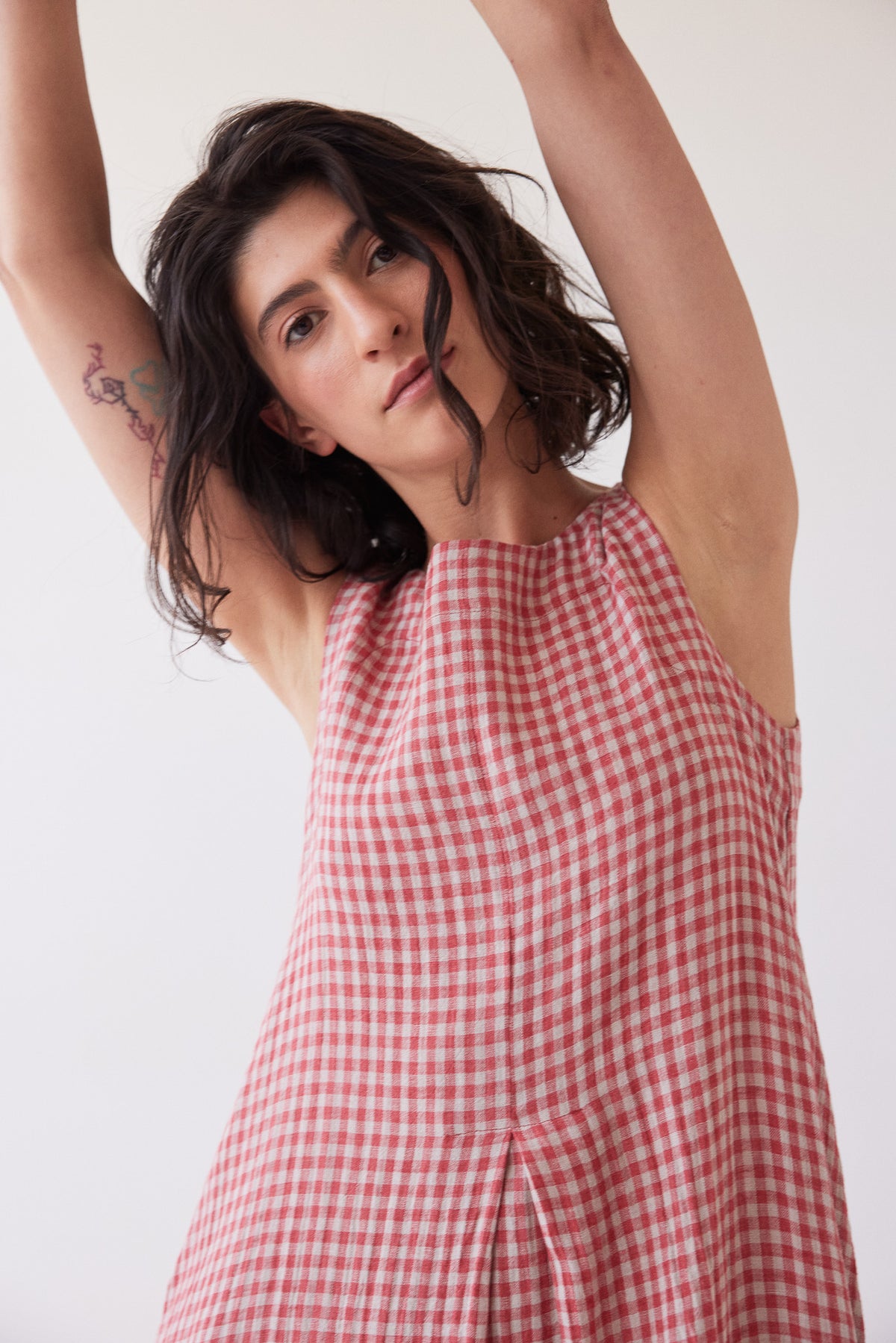 Paloma Sleeveless Dress | Burnt Sienna Gingham